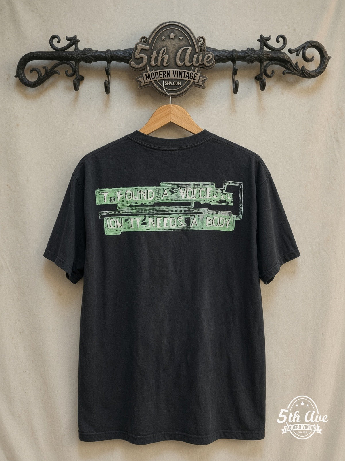 Ghost in the Shell – It Found a Voice – New Vintage Anime Tee — back on locked cream ornate 5th Ave rack