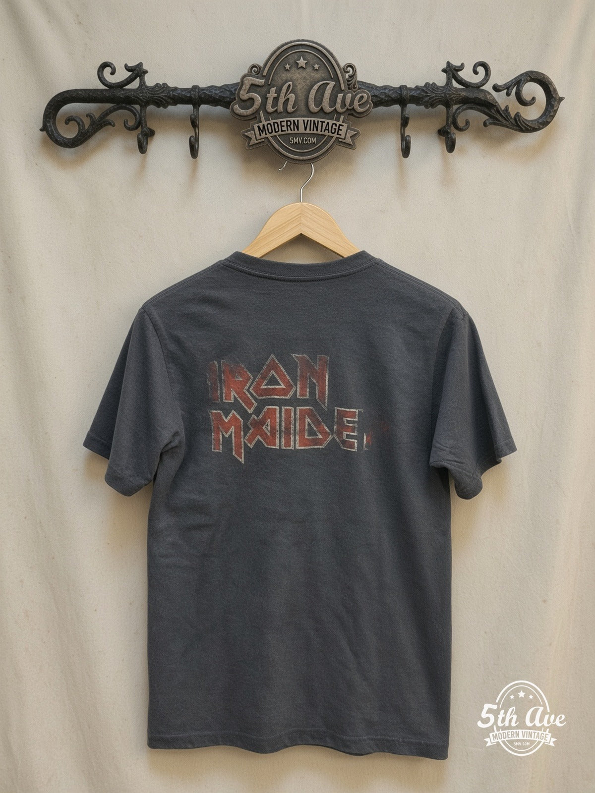 Iron Maiden vintage band t-shirt back on rack