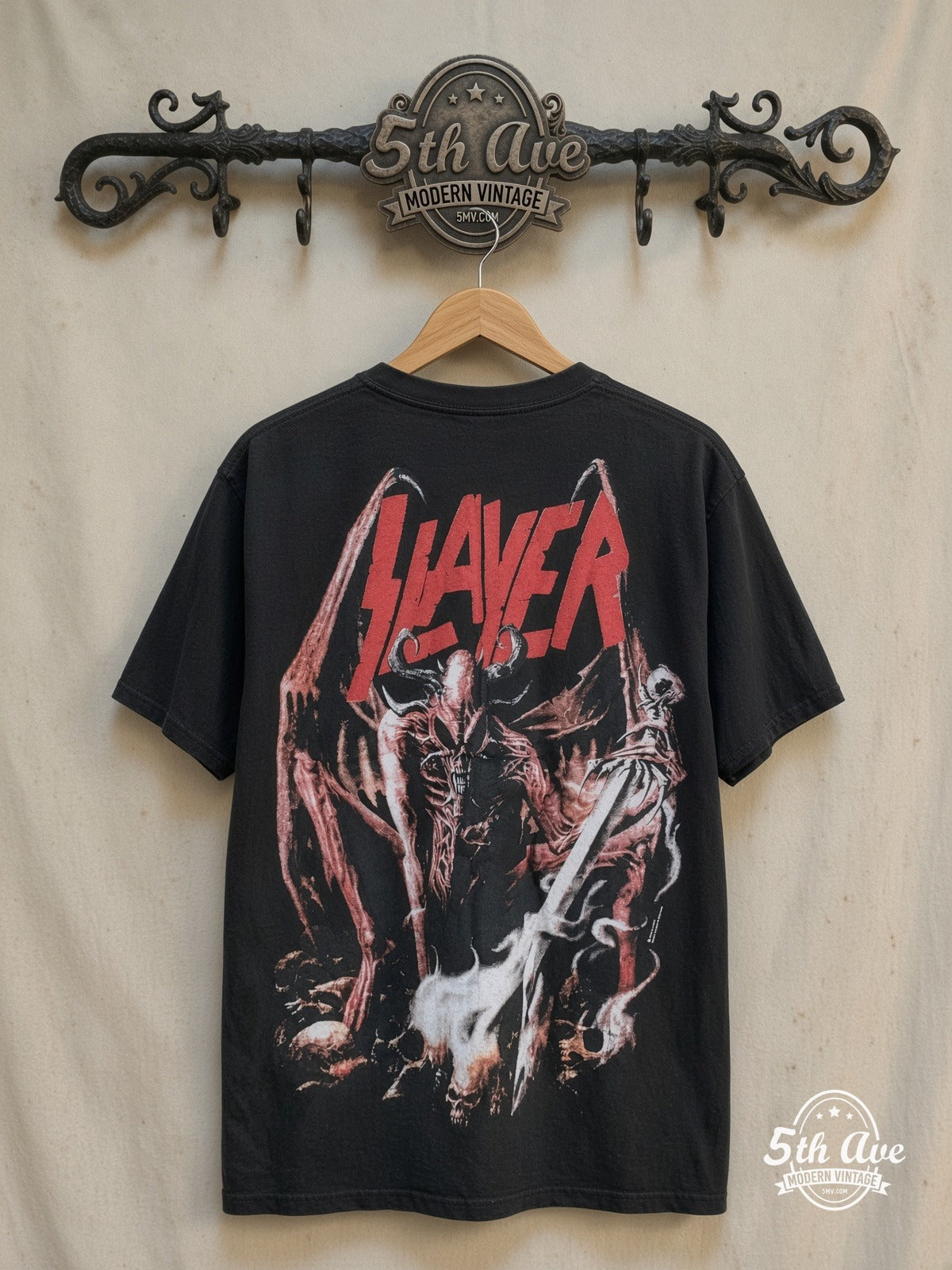 Slayer vintage band t-shirt back on rack