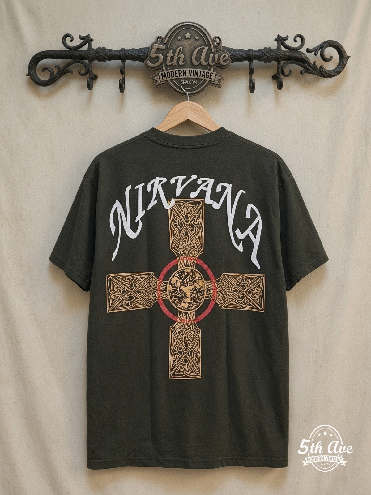 Nirvana Falling Angels vintage band t-shirt back on rack