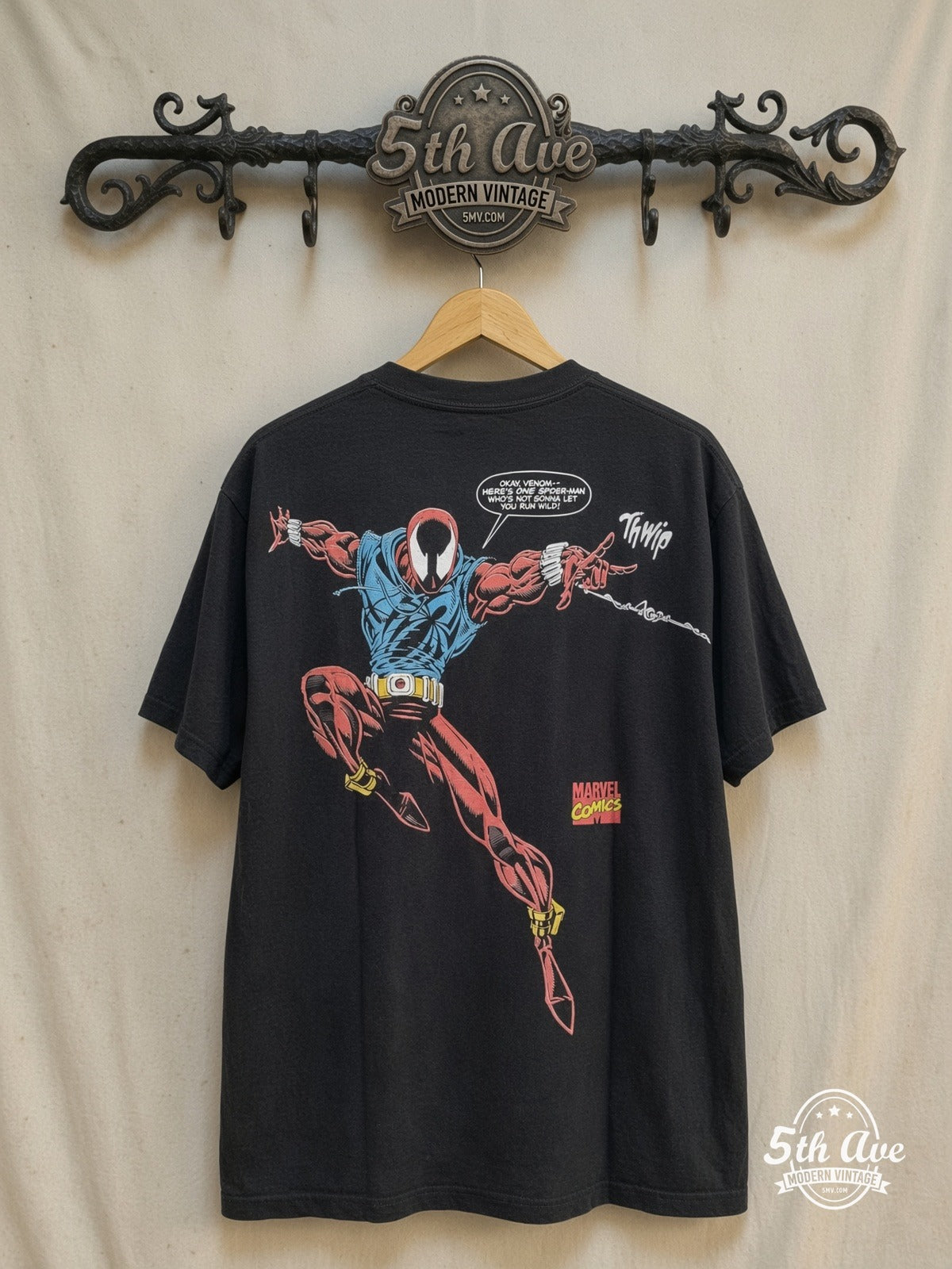 Spider vintage band t-shirt back on rack