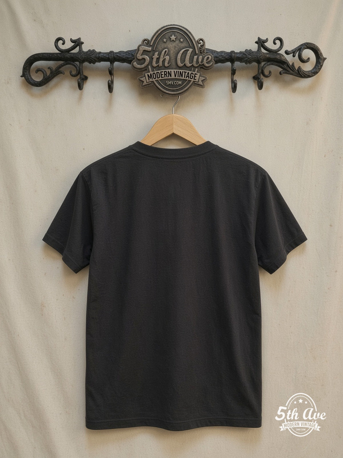 The Smiths – Sepia Alleyway Band Photo Red Logo – Vintage Band T-Shirt — back on locked cream ornate 5th Ave rack