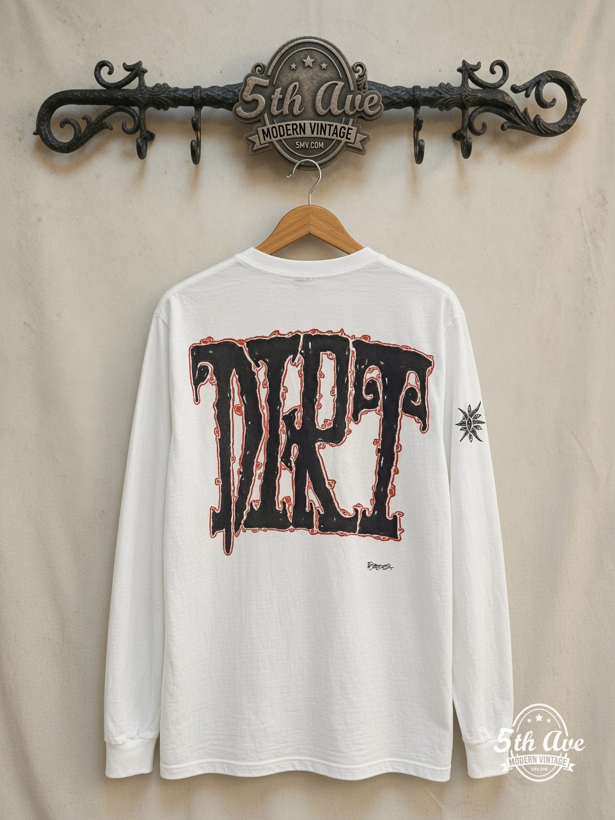 Alice in Chains – Dirt Sun – Vintage Band T-Shirt — back on locked cream ornate 5th Ave rack