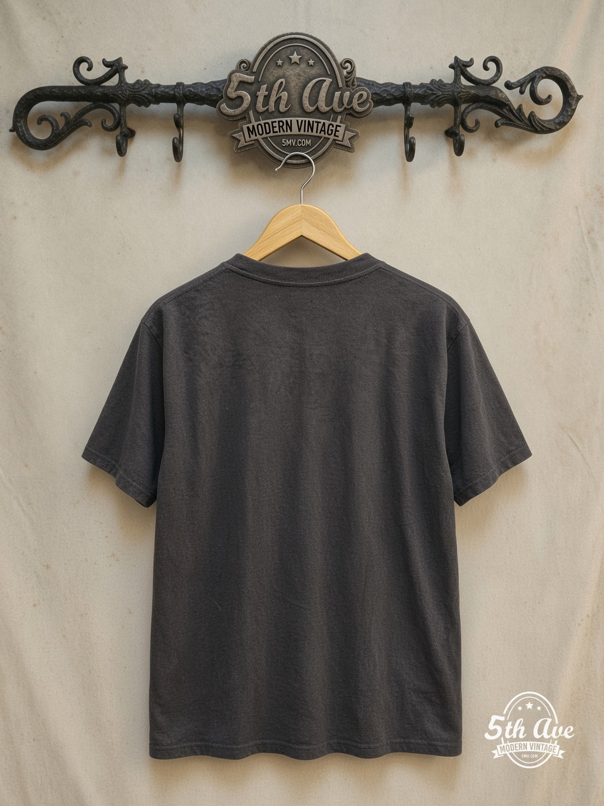 Queen – Not Save The Queen Punk Parody – Vintage Band T-Shirt — back on locked cream ornate 5th Ave rack