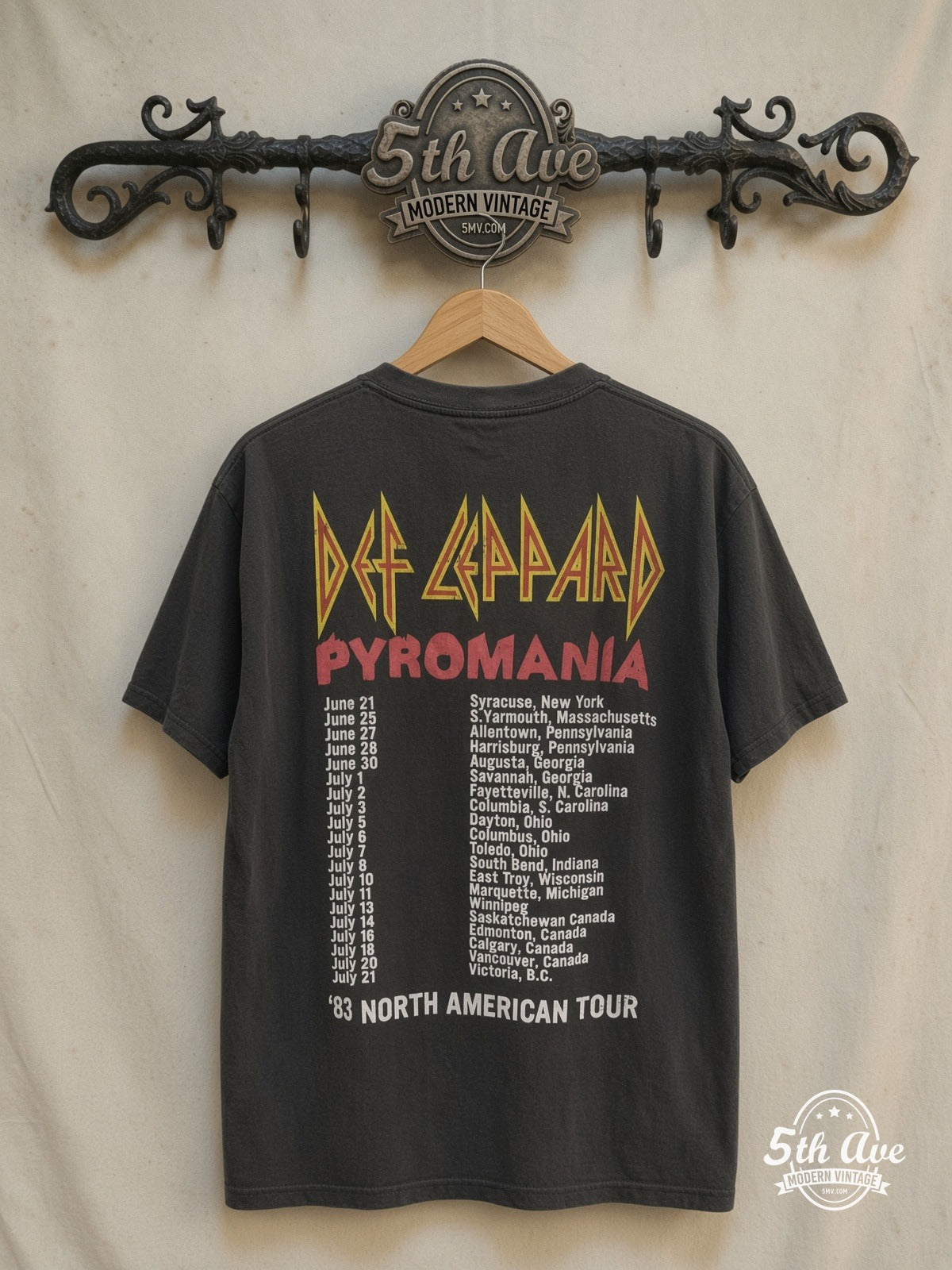 Def Leppard vintage band t-shirt back on rack