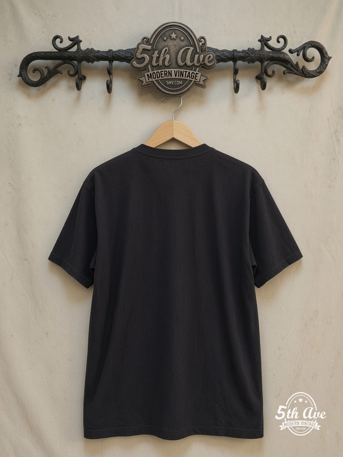 The 1975 – Matty Healy Throat Clutch Asterisk – Vintage Band T-Shirt — back on locked cream ornate 5th Ave rack