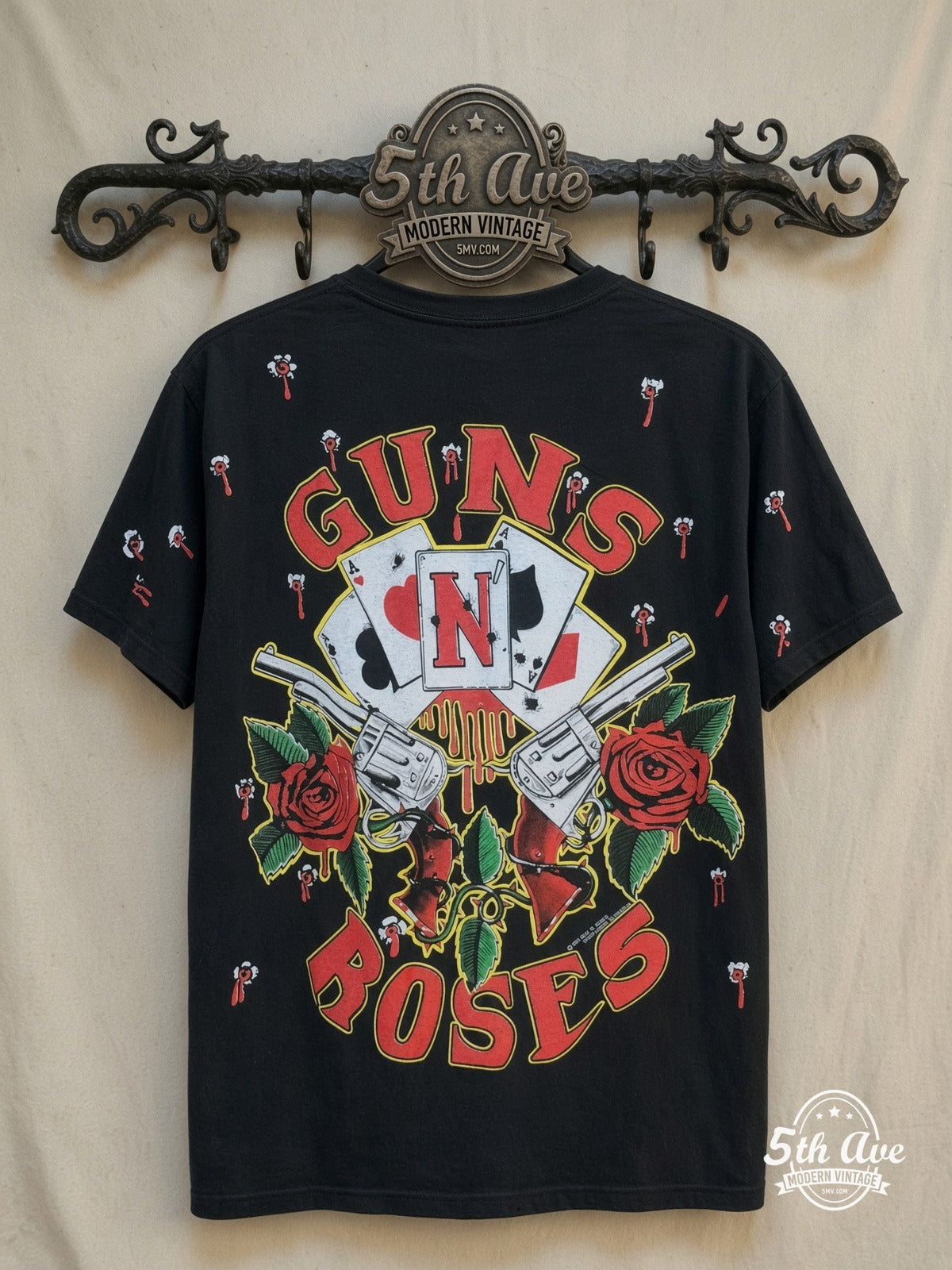 Guns N Roses vintage band t-shirt back on rack