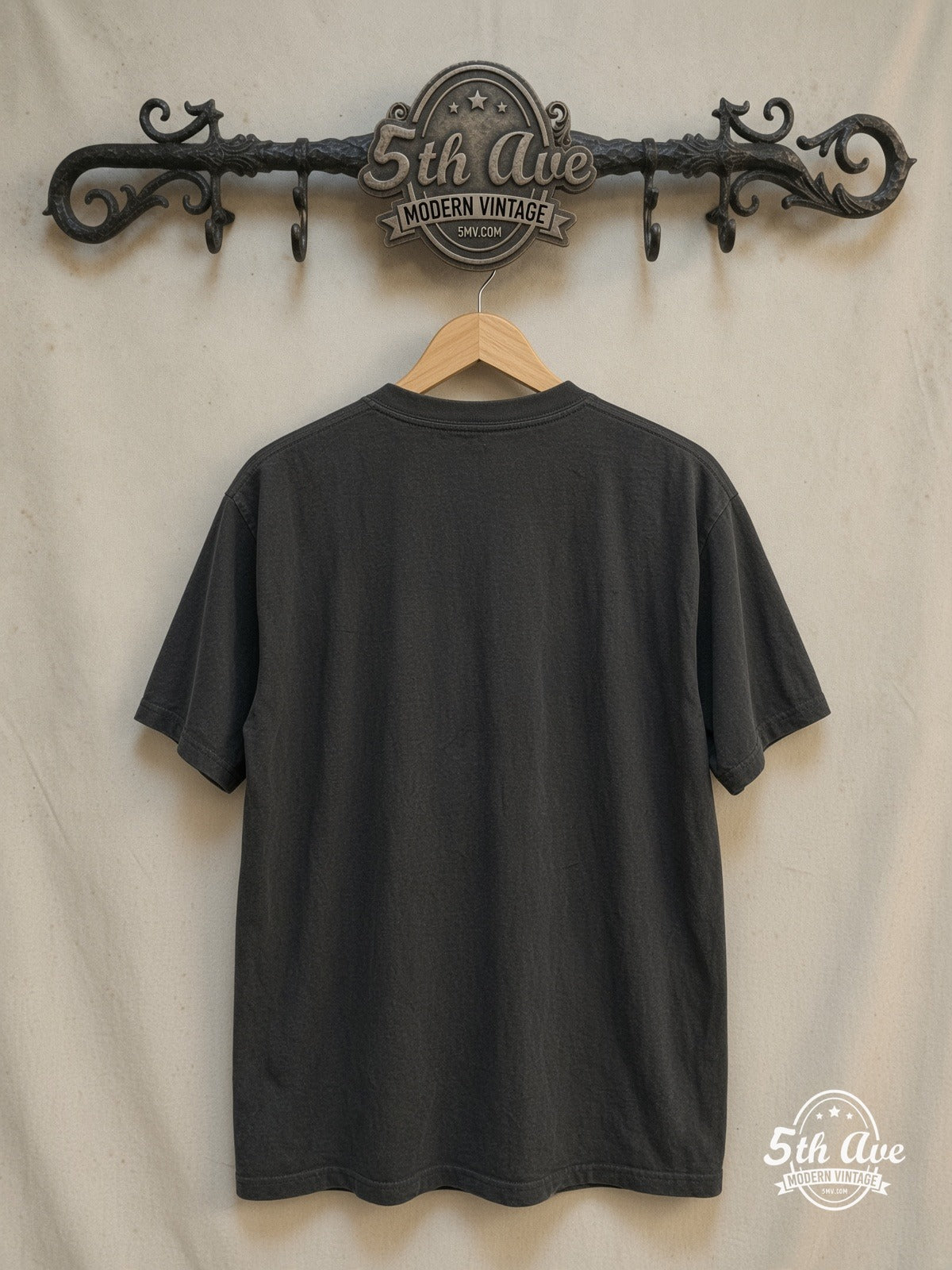 Sonic Youth – Flower – Vintage Band T-Shirt — back on locked cream ornate 5th Ave rack