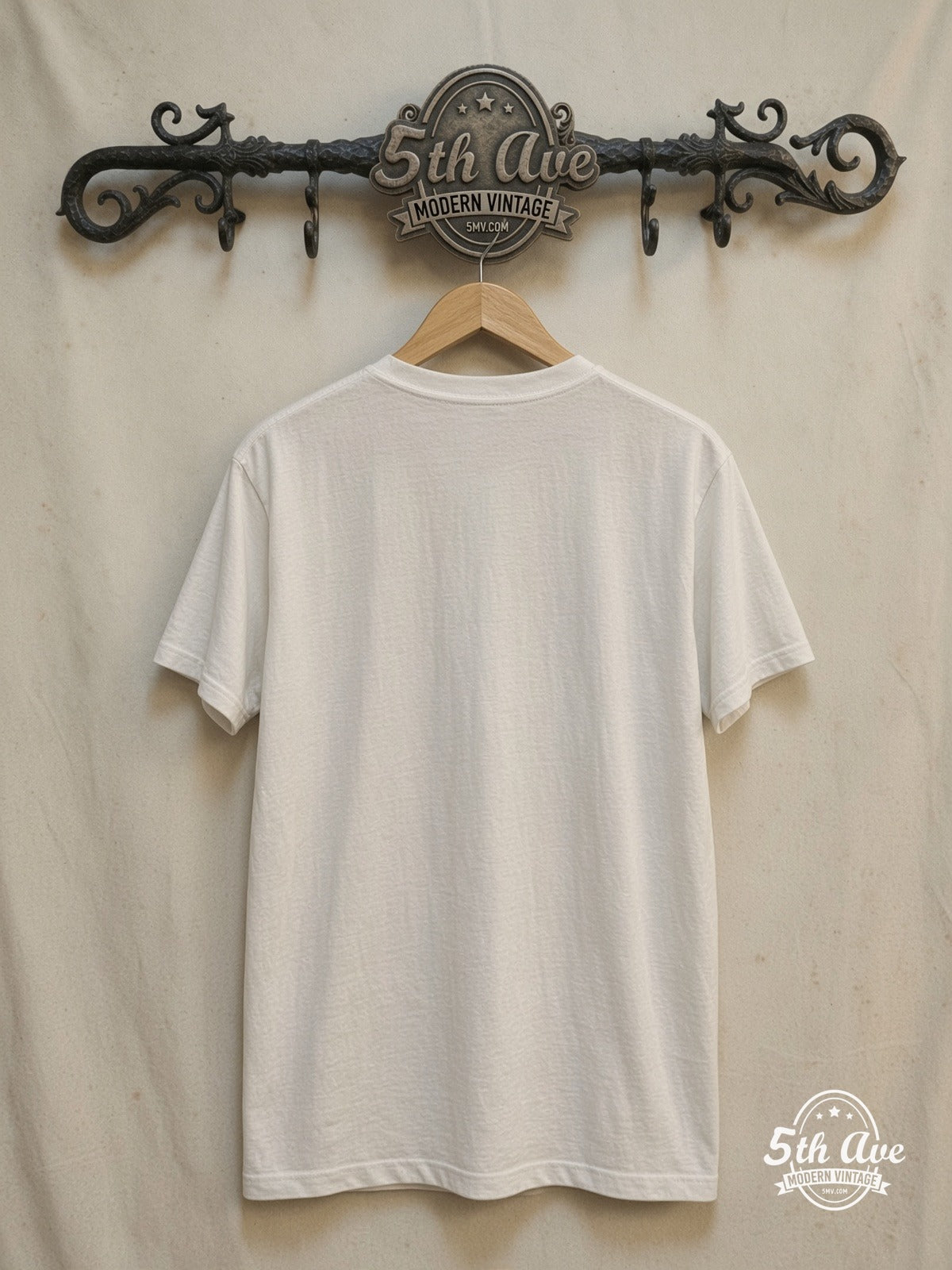 Sex Pistols – God Save the Queen – Vintage Band T-Shirt — back on locked cream ornate 5th Ave rack