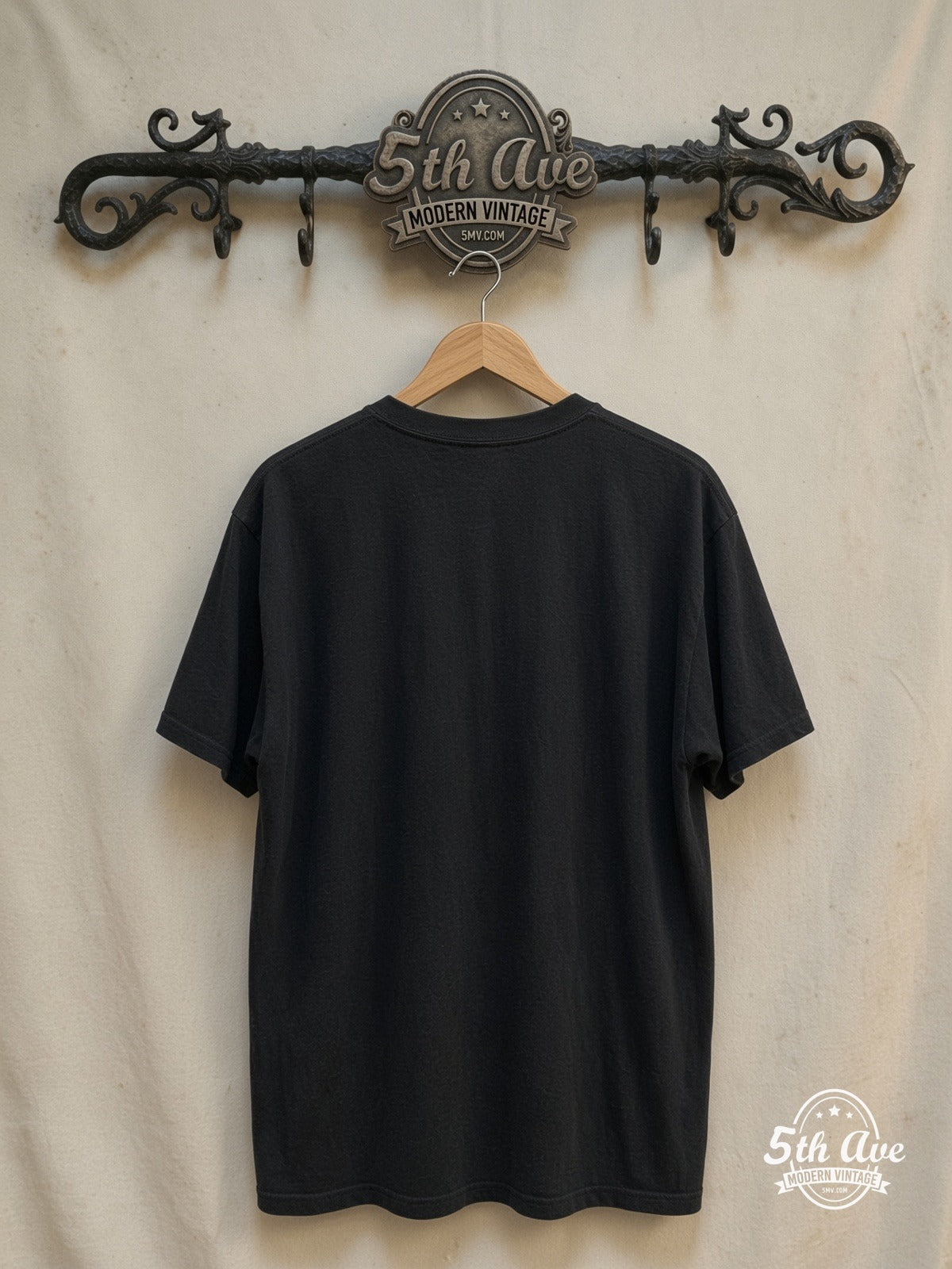 Fugees – Vintage Band T-Shirt — back on locked cream ornate 5th Ave rack