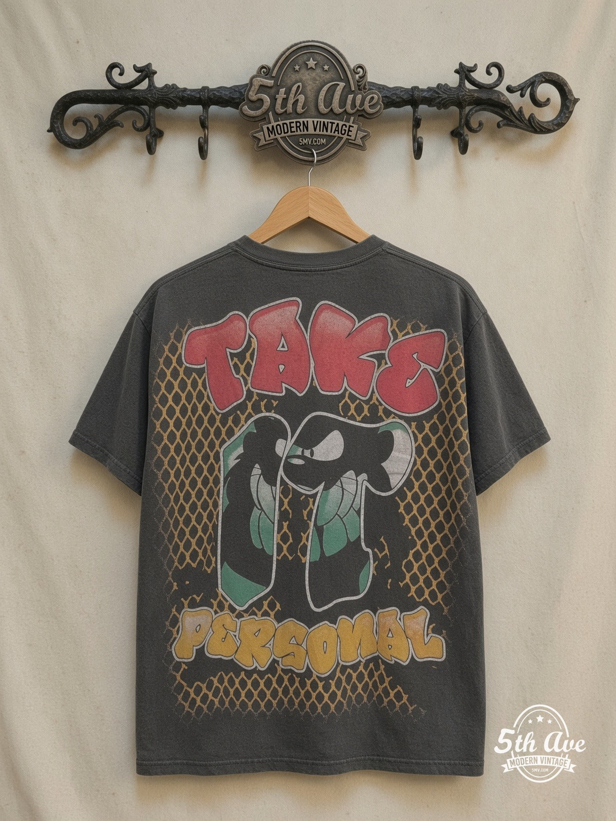 Taz – Jam It – New Vintage Graphic Tee — back on locked cream ornate 5th Ave rack