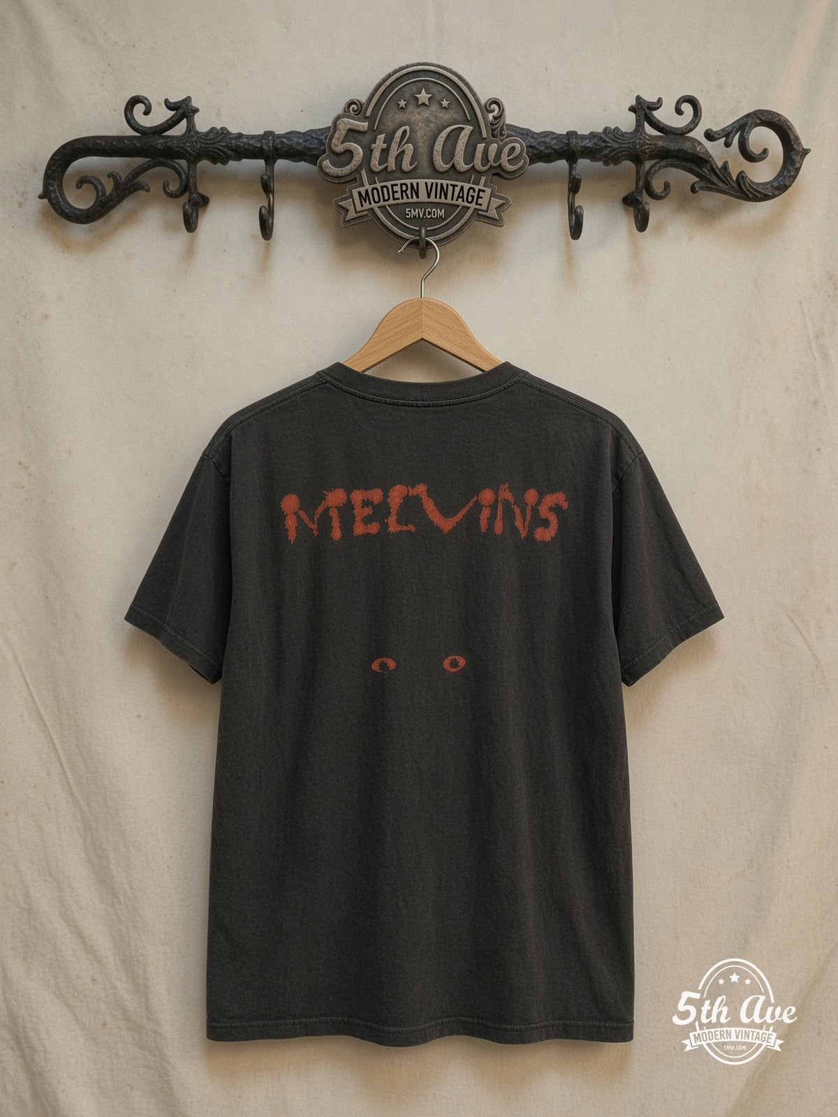 Melvins – Vampire – Vintage Band T-Shirt — back on locked cream ornate 5th Ave rack