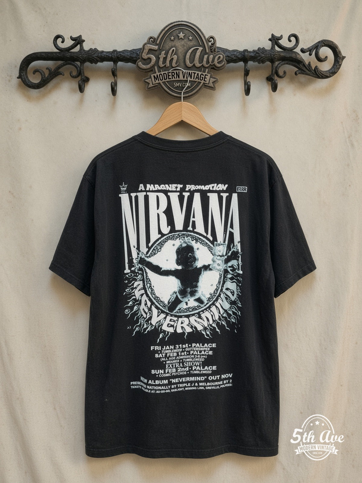 Nirvana vintage band t-shirt back on rack