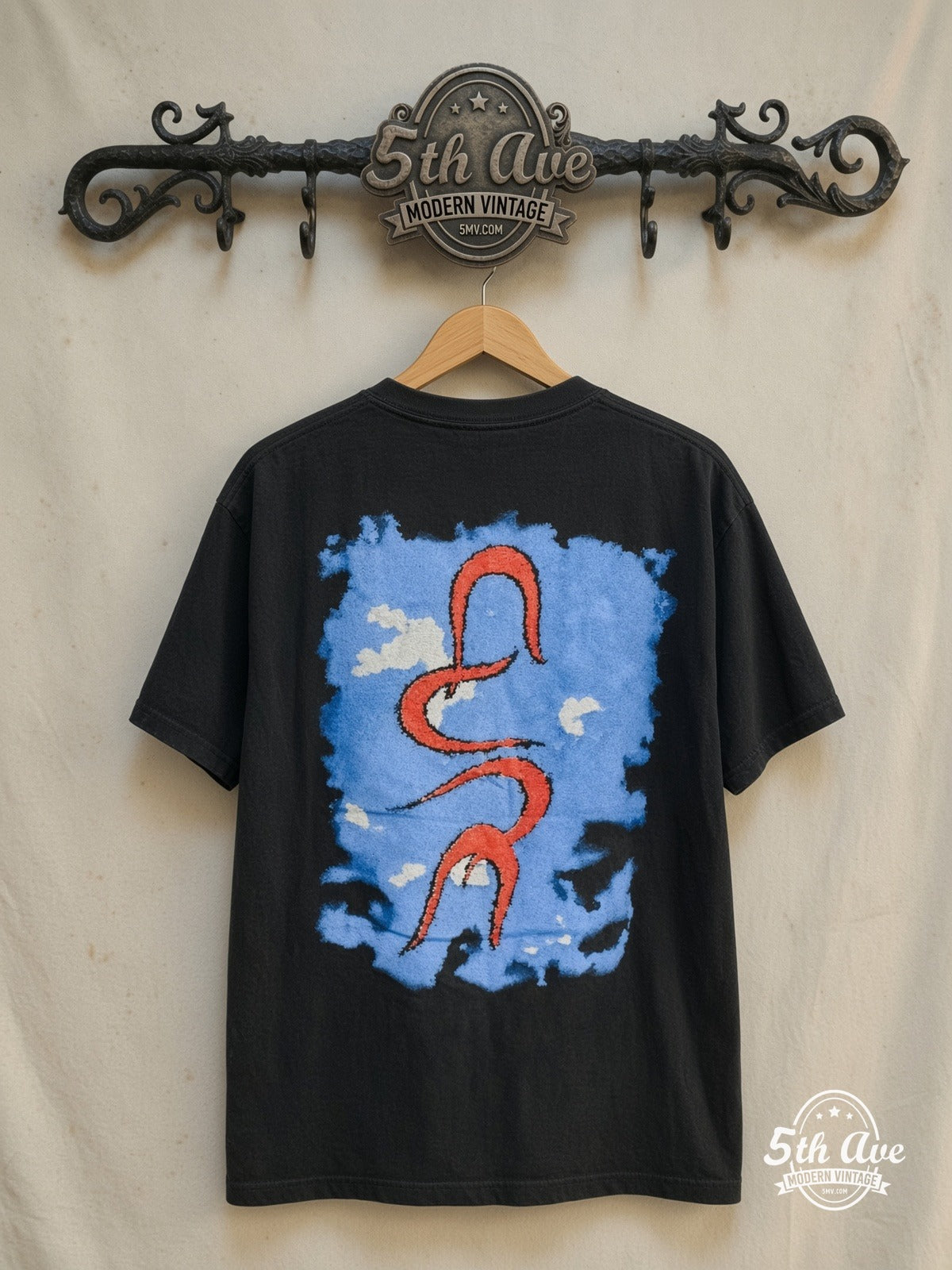 The Cure – Wish Tour 1992 – Vintage Band T-Shirt — back on locked cream ornate 5th Ave rack