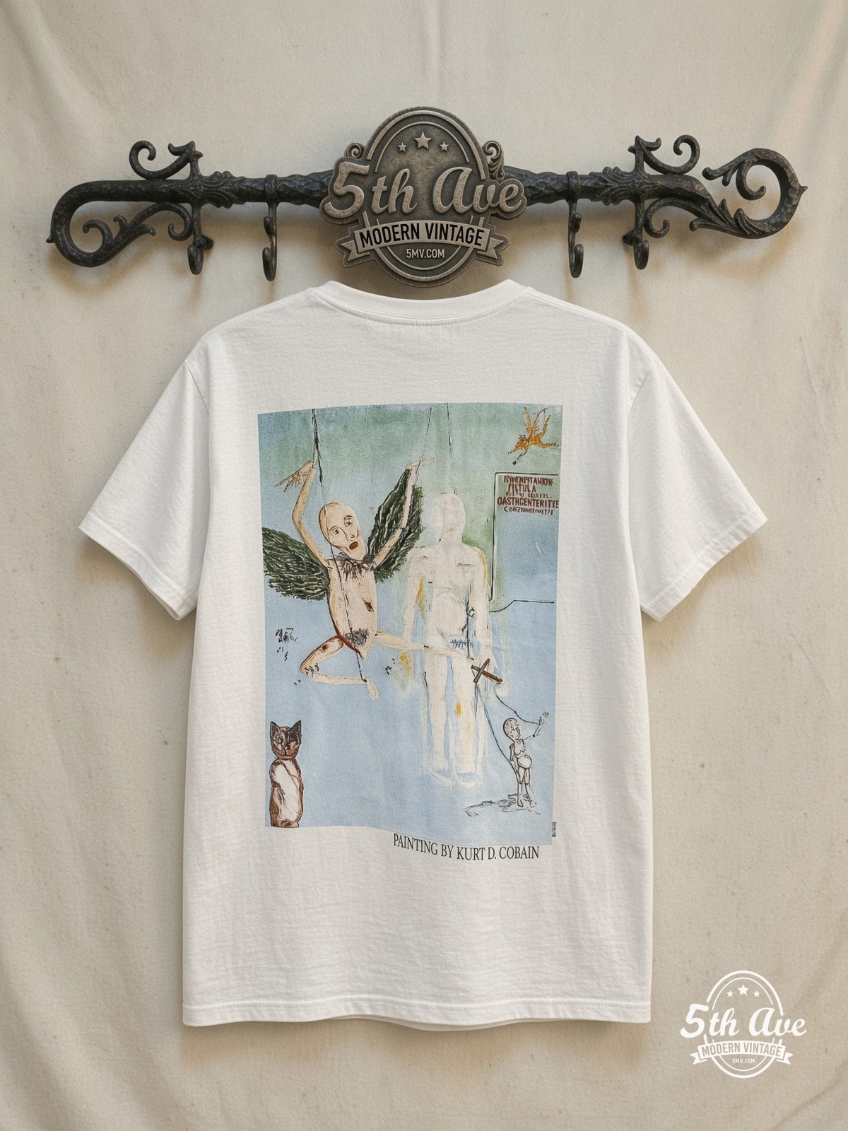 Kurt Cobain 1967-1994 vintage band t-shirt back on rack