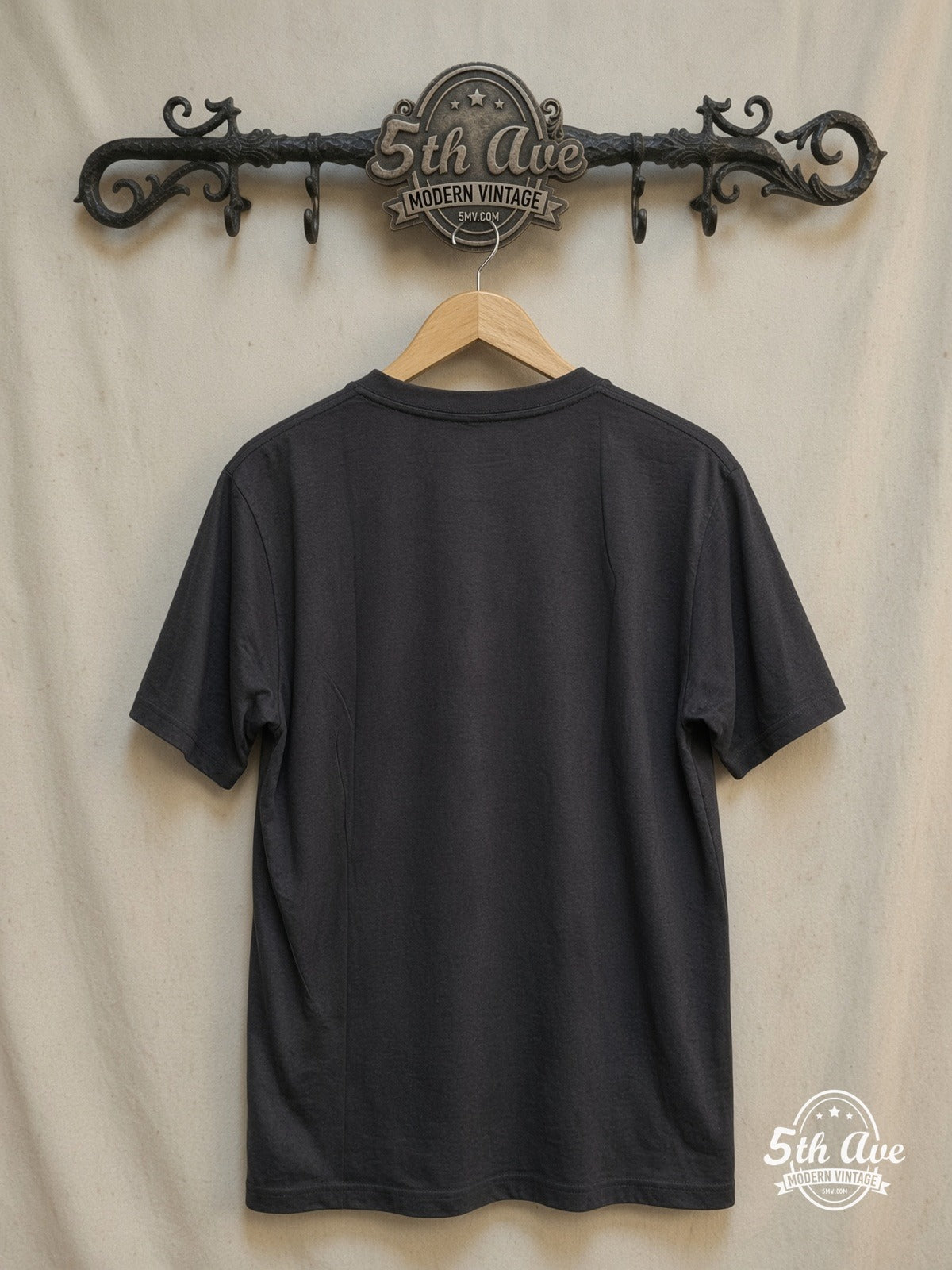 Disturbed – The Guy Skeleton Duo – Vintage Band T-Shirt — back on locked cream ornate 5th Ave rack