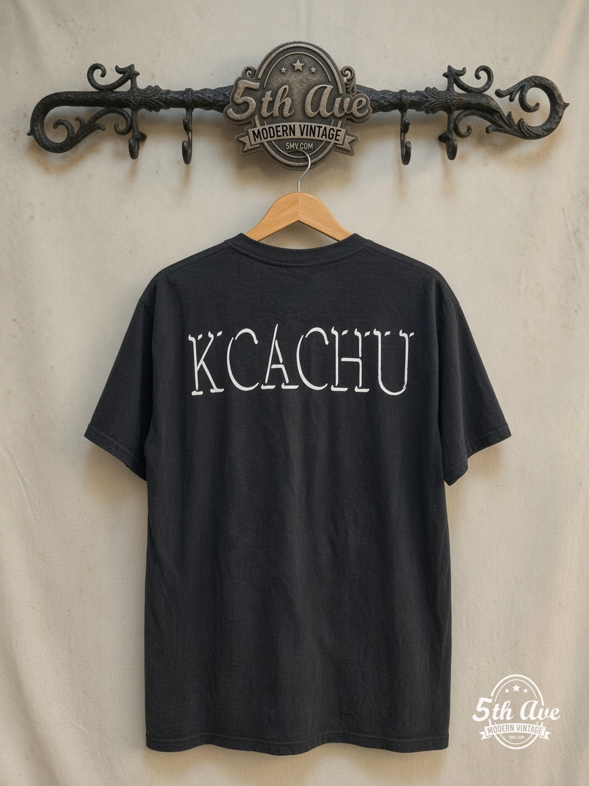 Pokémon – Pikachu Pokémon – New Vintage Anime Tee — back on locked cream ornate 5th Ave rack