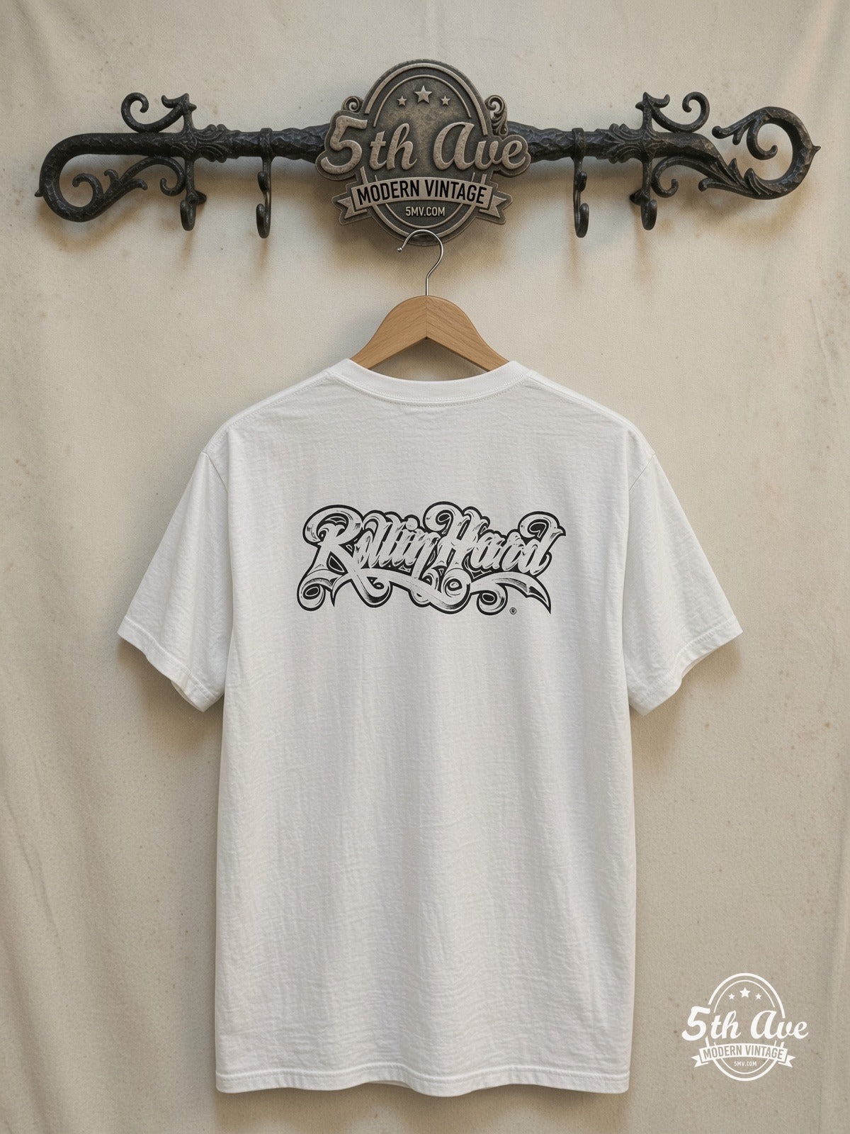 Malo – Malo Lowrider – Vintage Graphic Tee — back on locked cream ornate 5th Ave rack