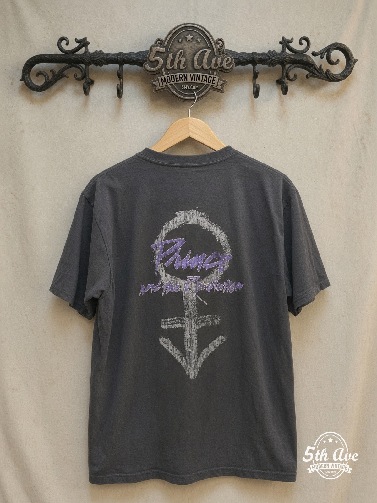 Prince Purple Rain vintage band t-shirt back on rack