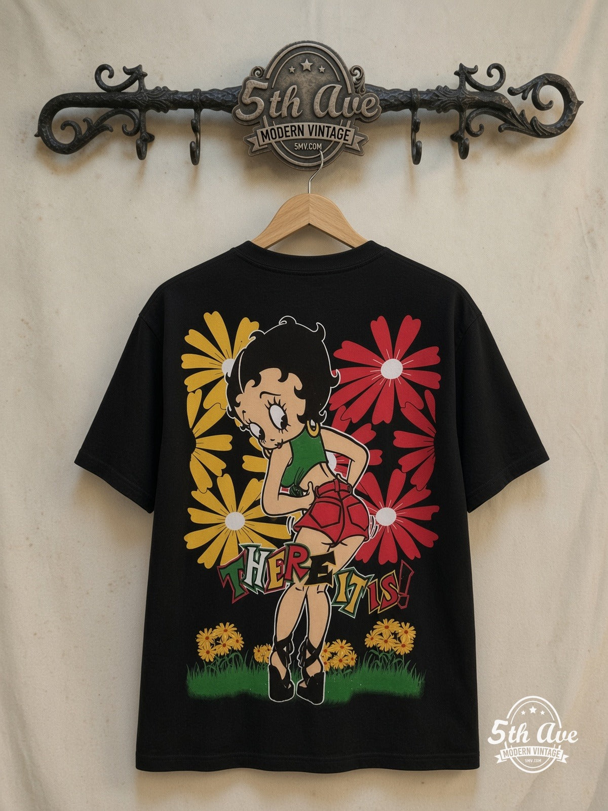 Betty Boop – Boop There It Is – New Vintage Graphic Tee — back on locked cream ornate 5th Ave rack