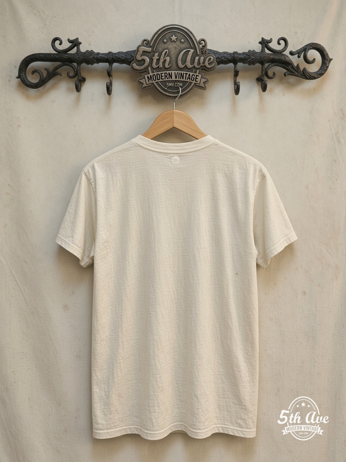 Guns N' Roses – Legacy – Vintage Band T-Shirt — back on locked cream ornate 5th Ave rack