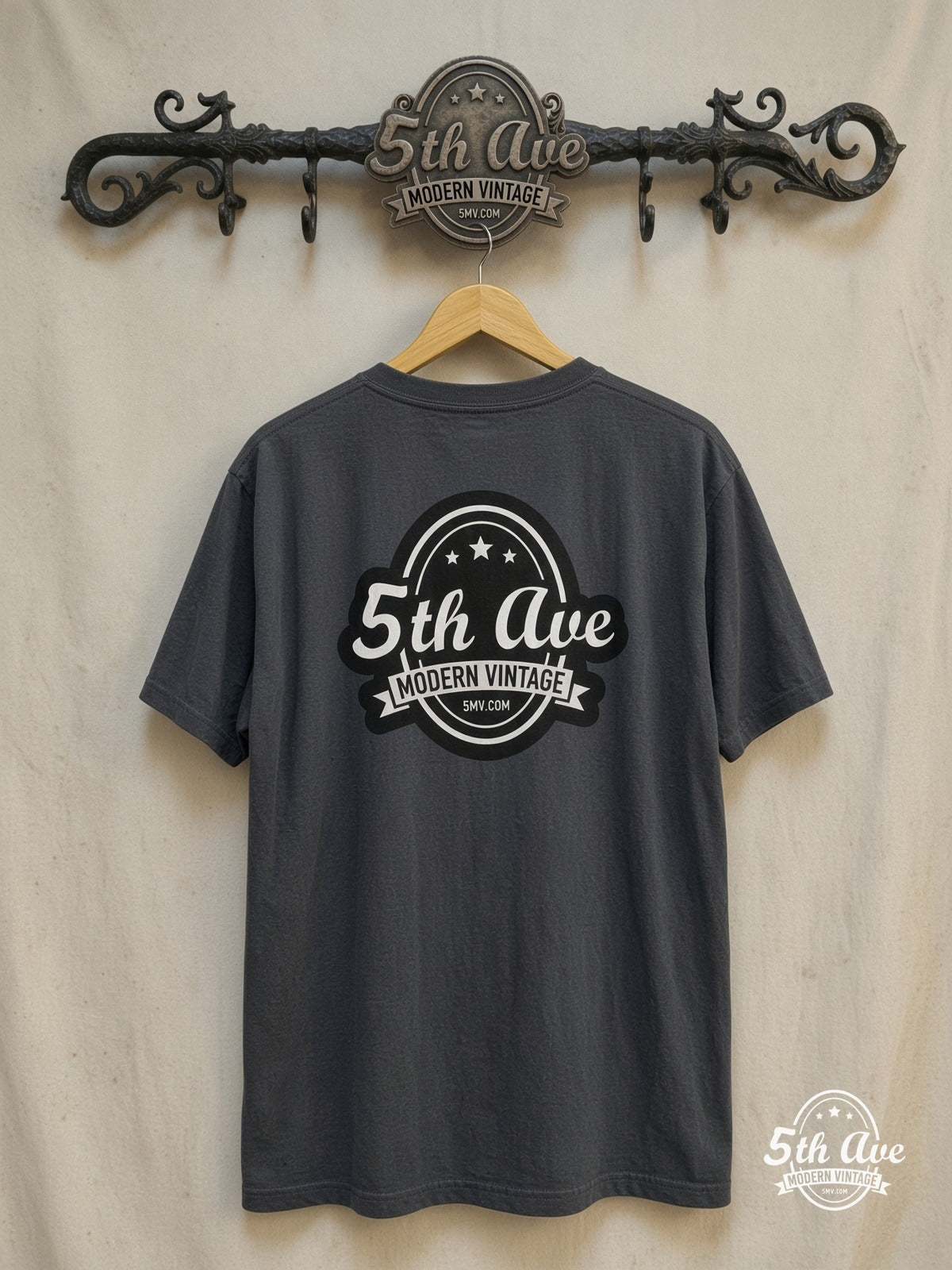 Iron Maiden – Eddie Trooper Premium Beer Mug – Vintage Band T-Shirt — back on locked cream ornate 5th Ave rack