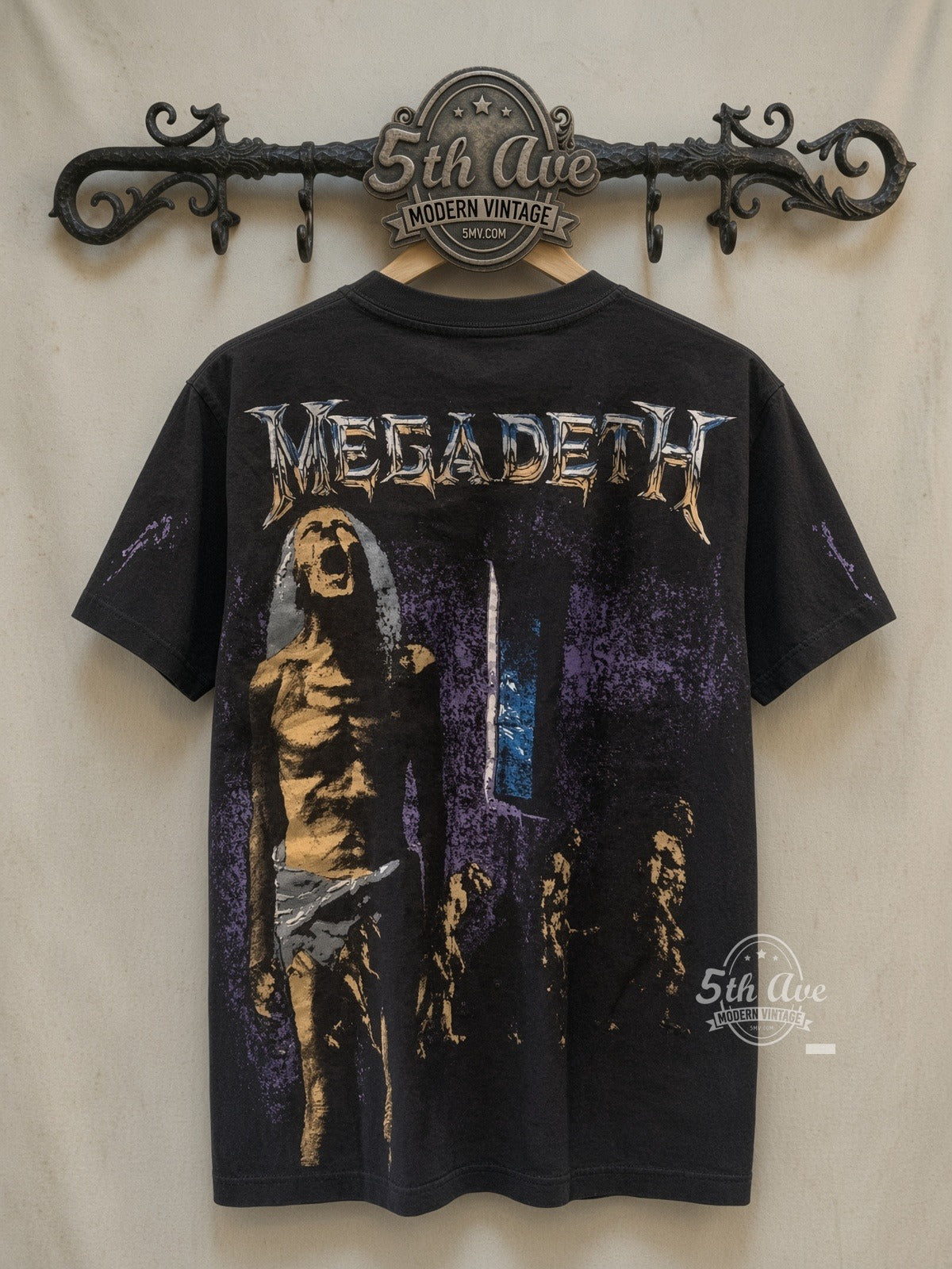 Megadeth OVERPRINT vintage band t-shirt – rack back