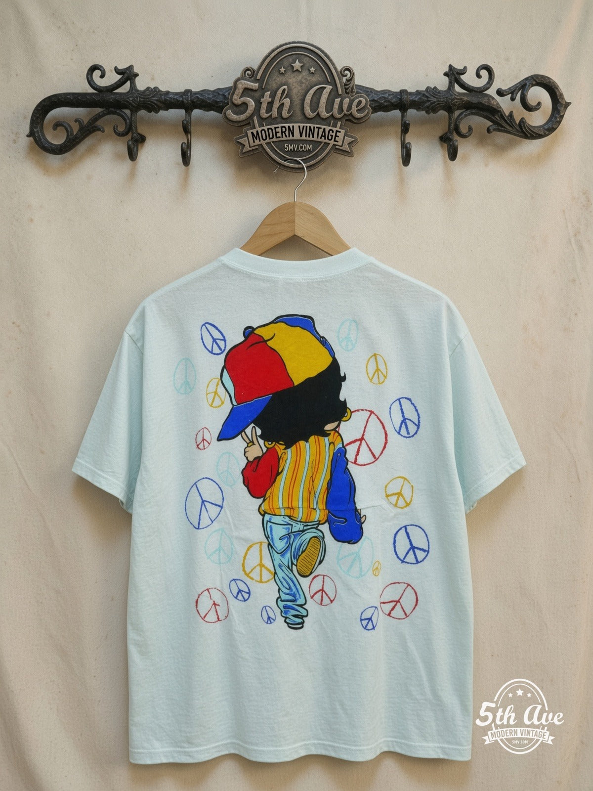 Betty Boop Peace all-over print vintage graphic tee back on rack