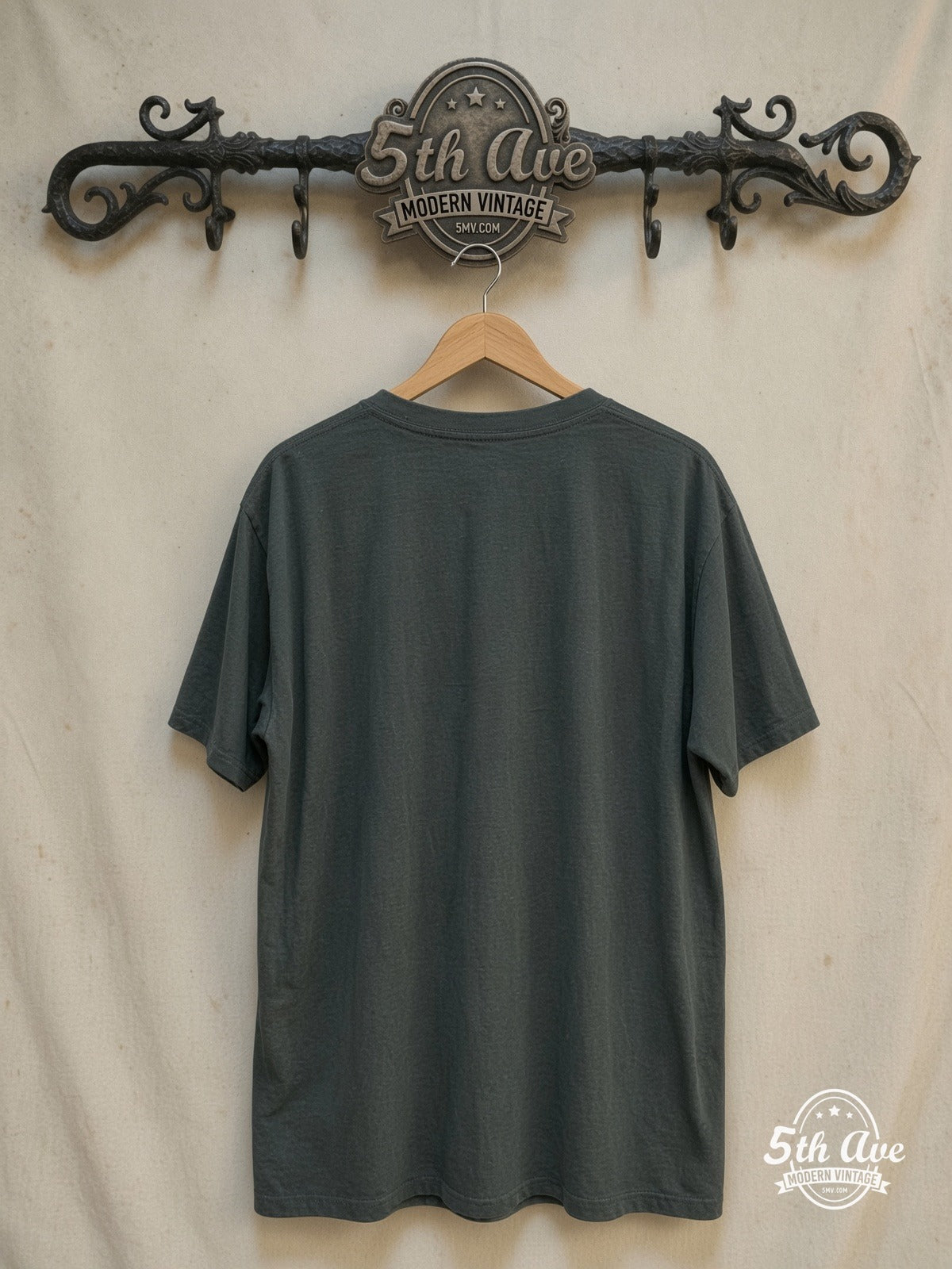 Beastie Boys – Root Down – Vintage Band T-Shirt — back on locked cream ornate 5th Ave rack
