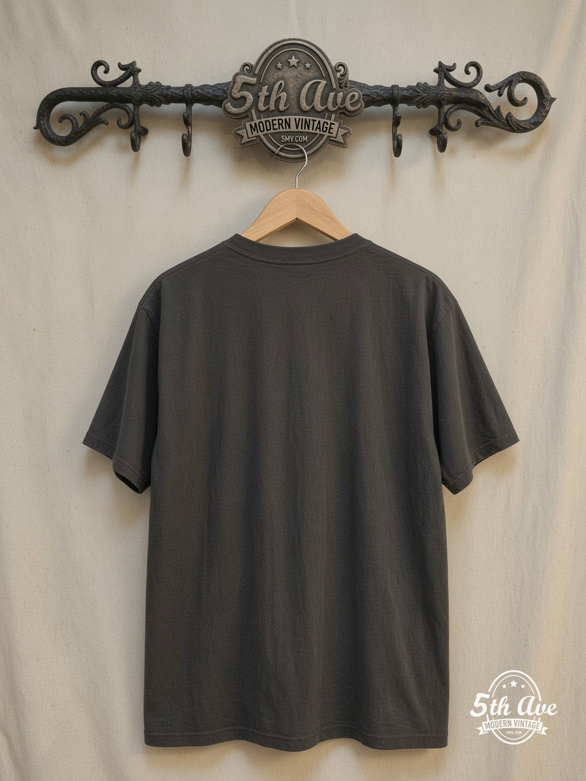 Steppenwolf 100% Cotton New Vintage Band T-Shirt – Vintage Band T-Shirt — back on locked cream ornate 5th Ave rack