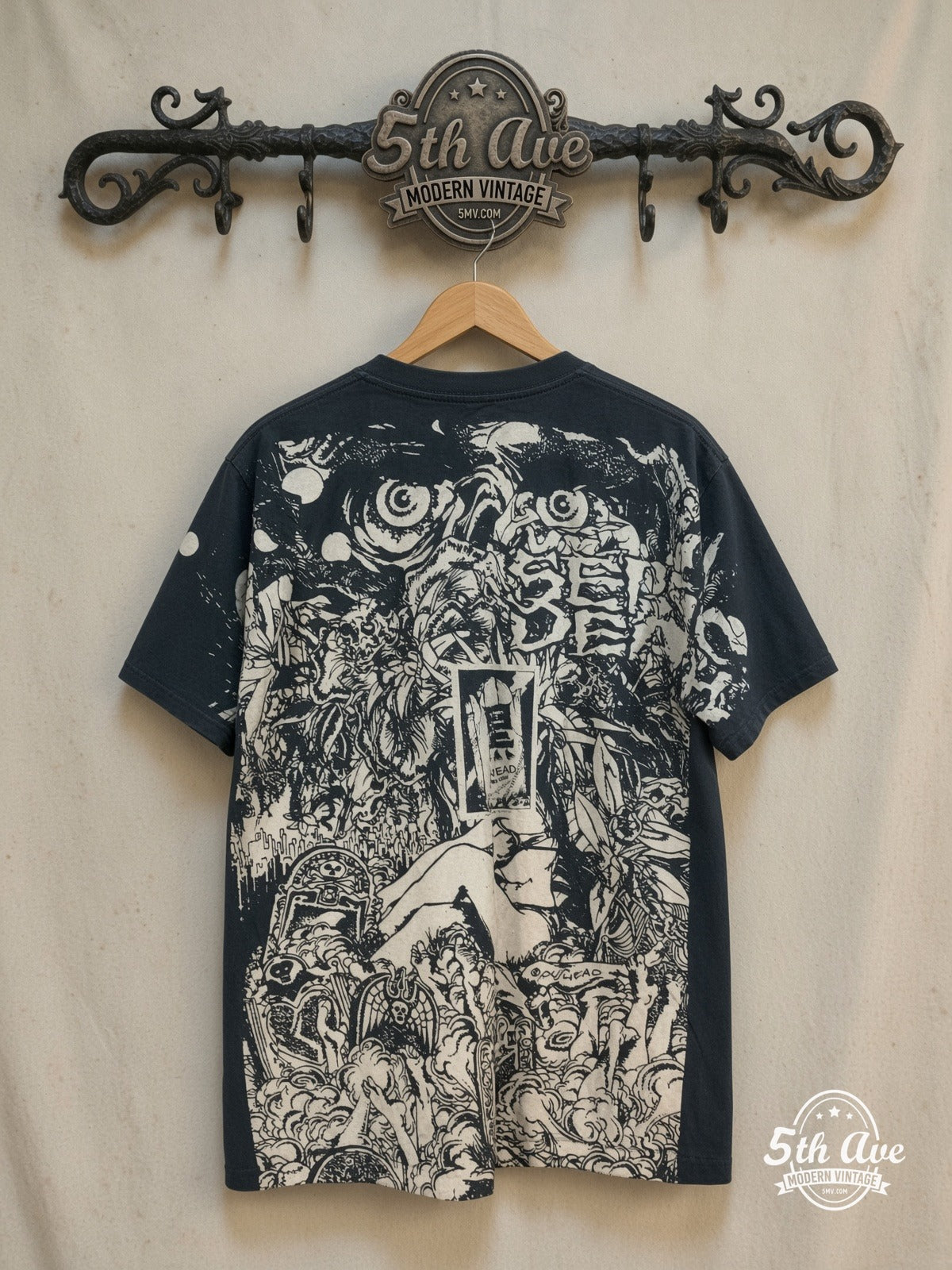 Pushead Septic Death vintage band t-shirt back on rack