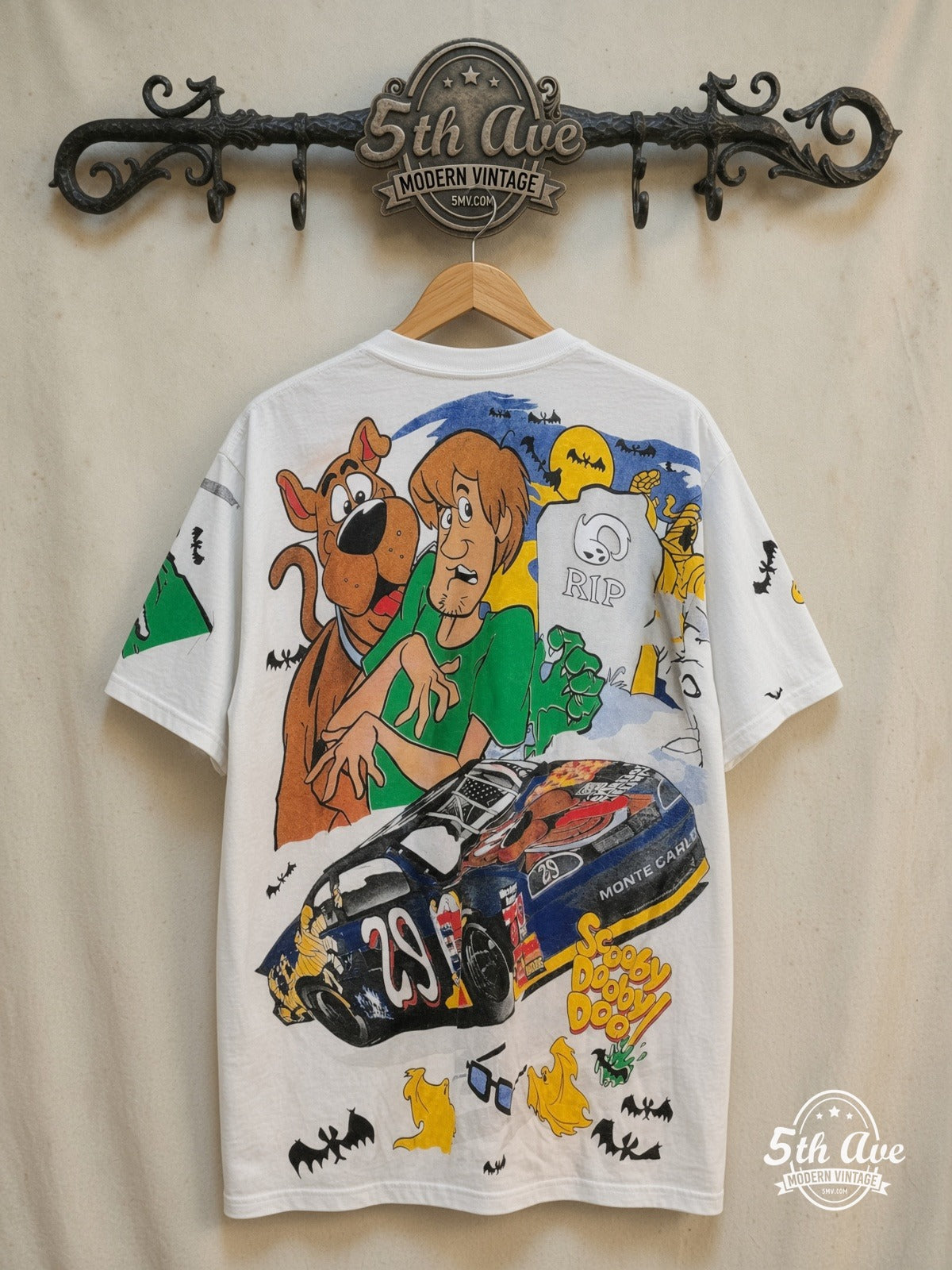 NASCAR Scooby-Doo All Over Print vintage graphic tee back on rack