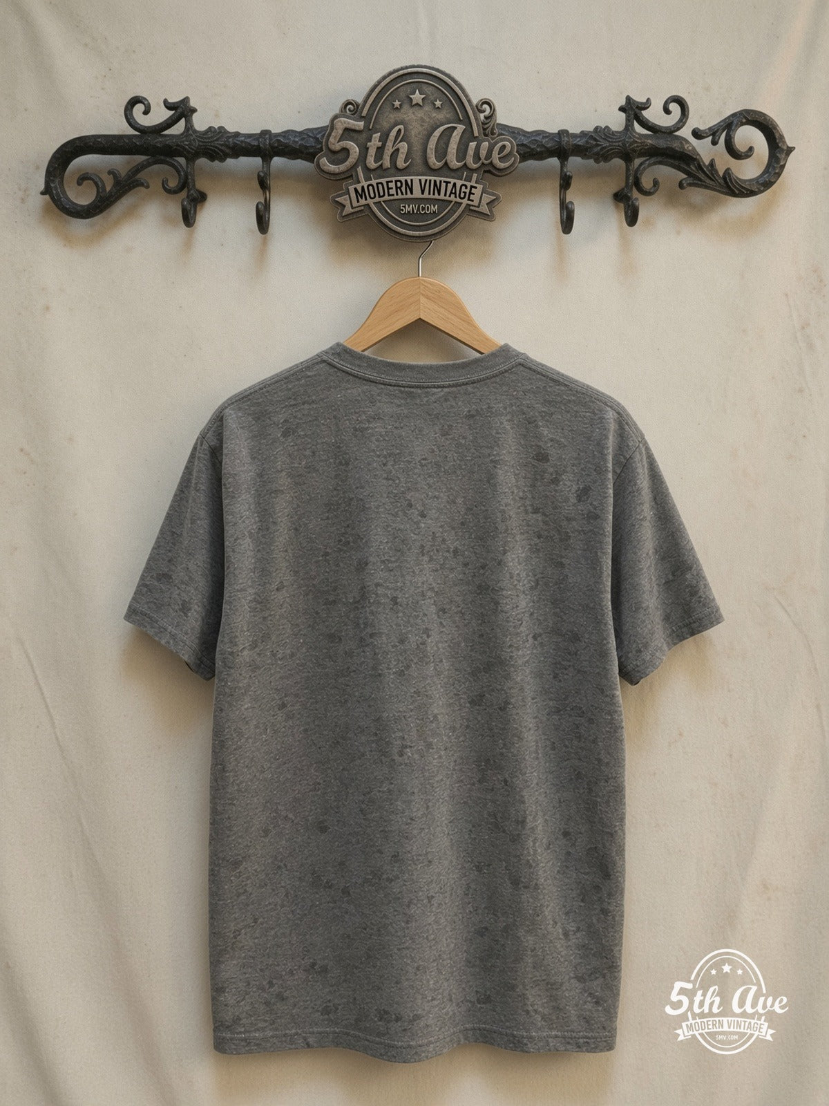 A Clockwork Orange – Minimal Bowler Hat Gear Eye – Vintage Movie Tee — back on locked cream ornate 5th Ave rack