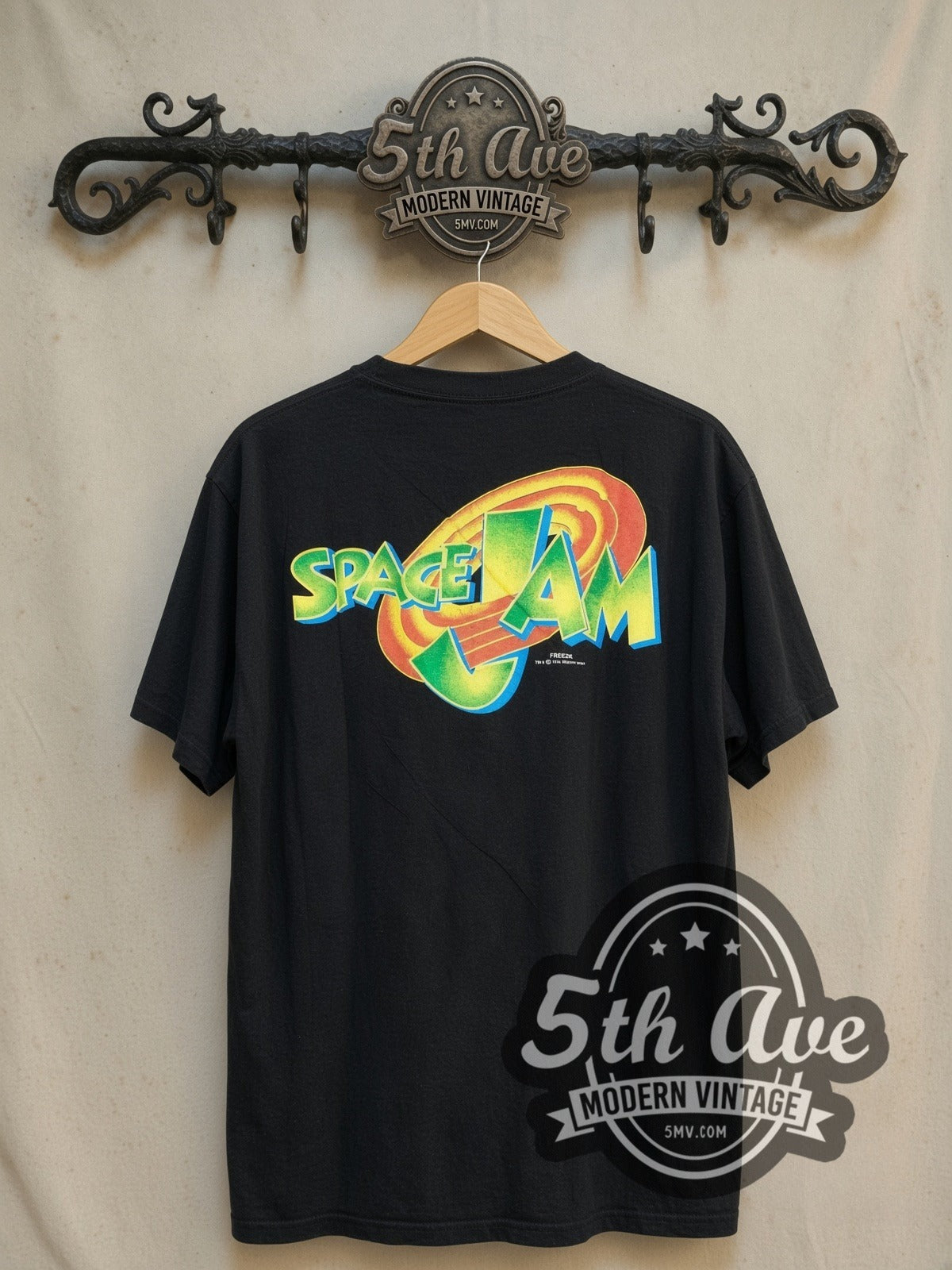 Looney Tunes Space Jam Basketball Logo Vintage Graphic Tee