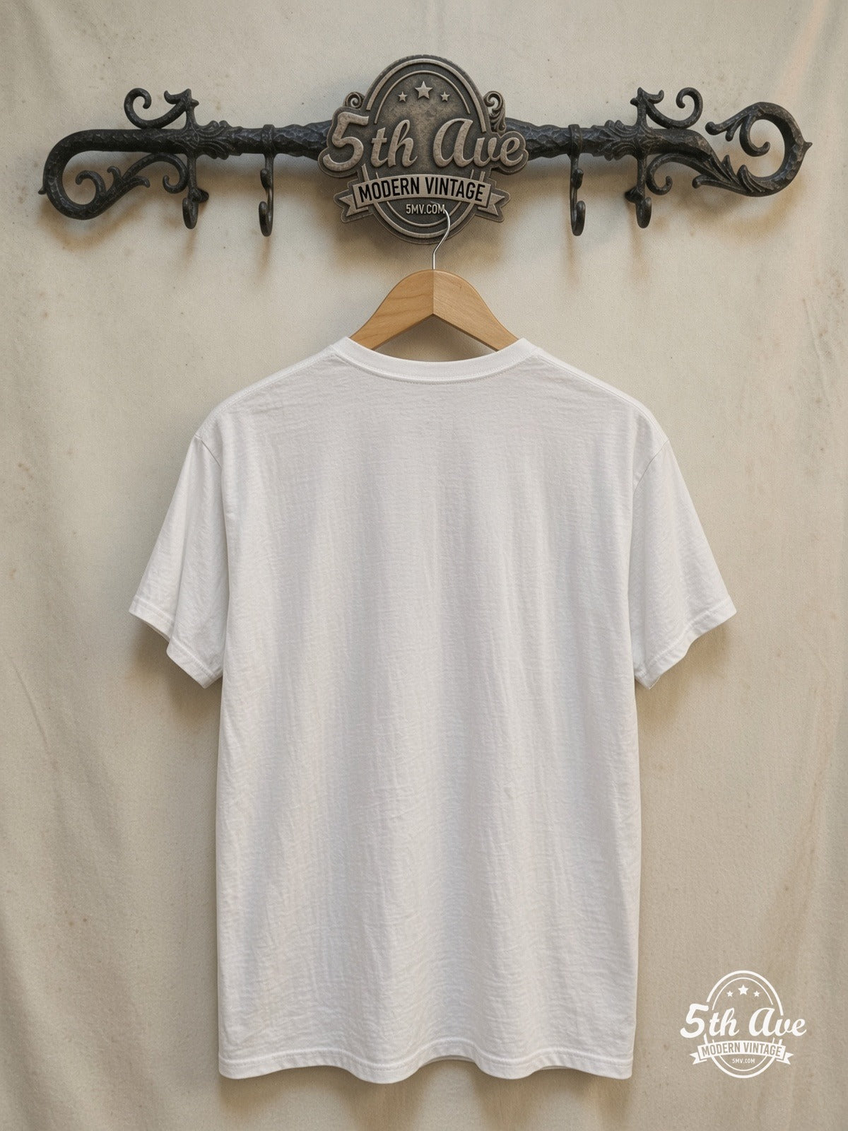 Hellraiser Pinhead the Hell Priest all-over-print movie tee, back view on a display rack