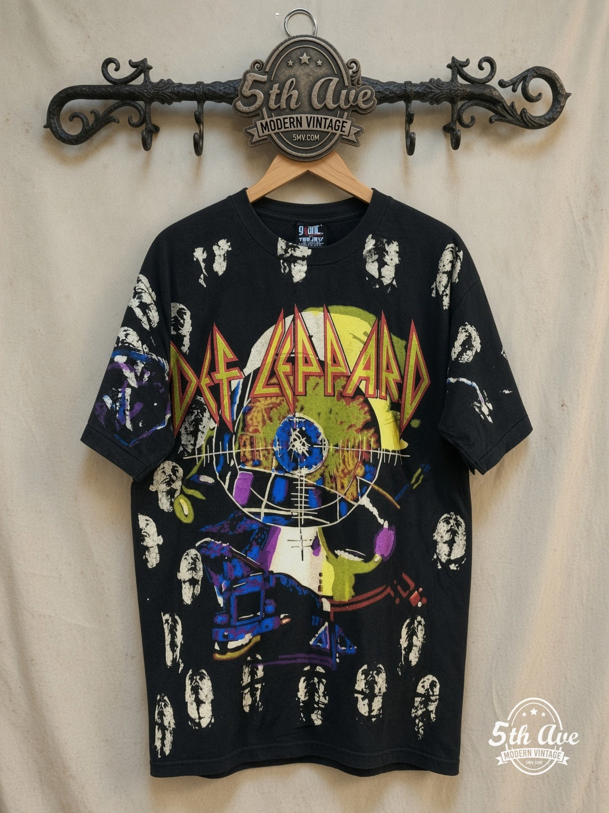 Def Leppard vintage band t-shirt on rack
