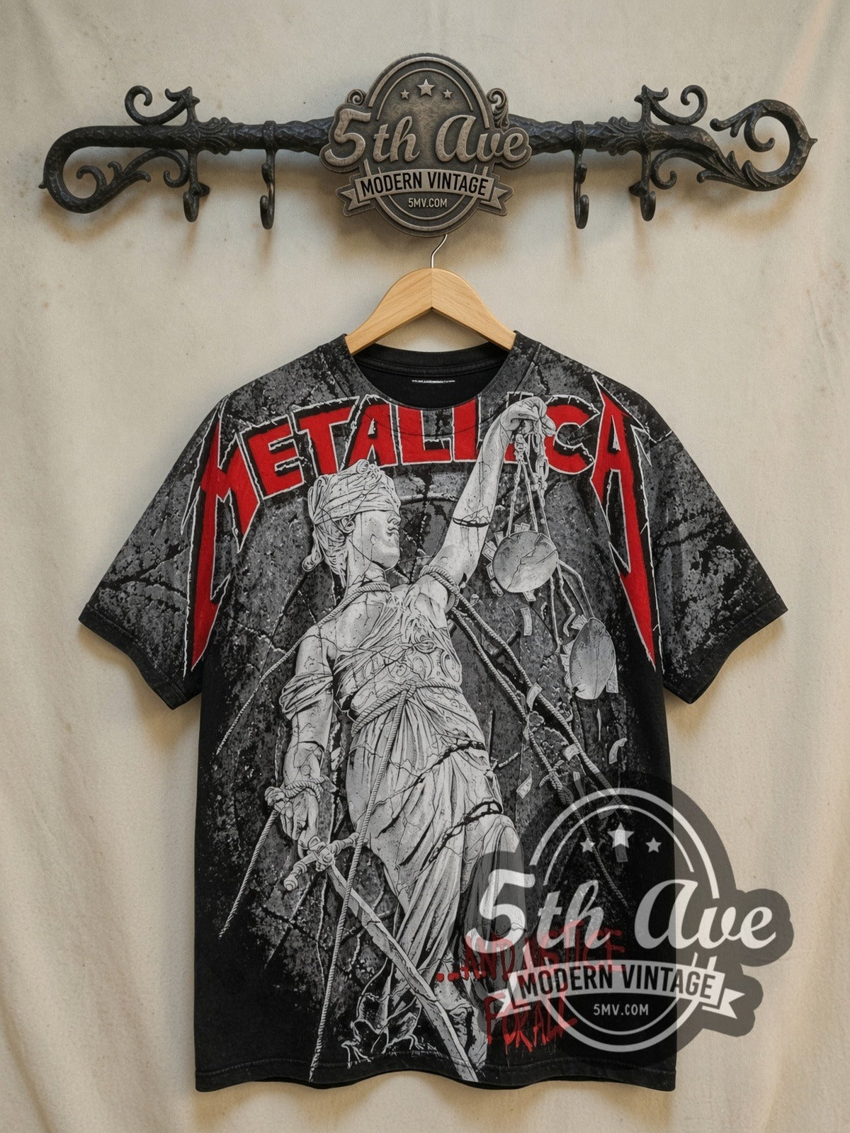 Metallica And Justice for All Lady Justice Vintage Band Tee