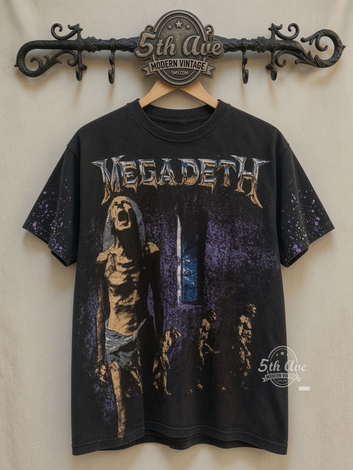 Megadeth OVERPRINT vintage band t-shirt – rack front