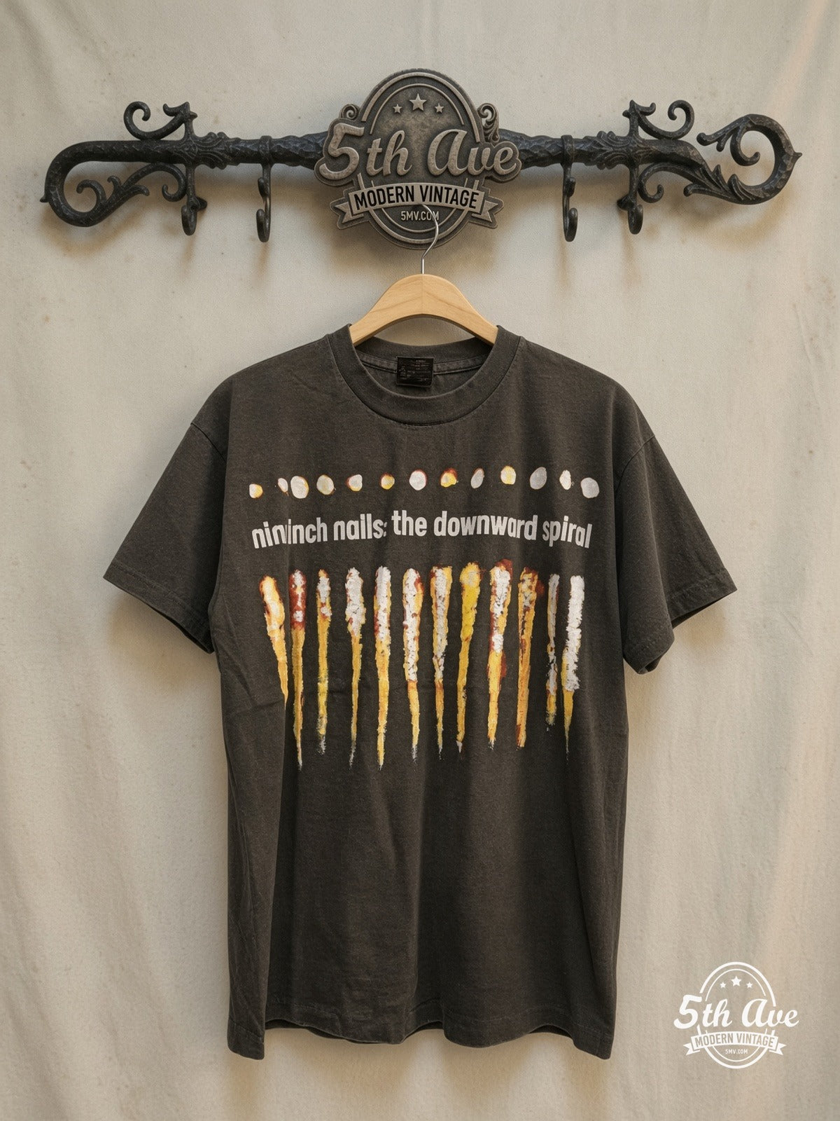 Nine Inch Nails vintage band t-shirt on rack