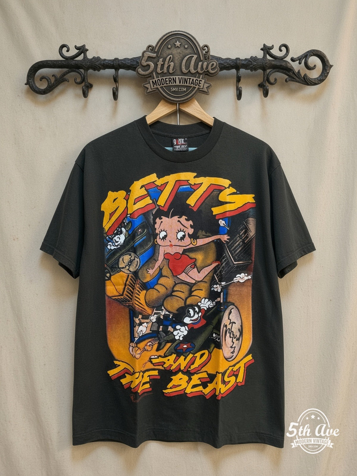 Betty and the Beast vintage band t-shirt on rack