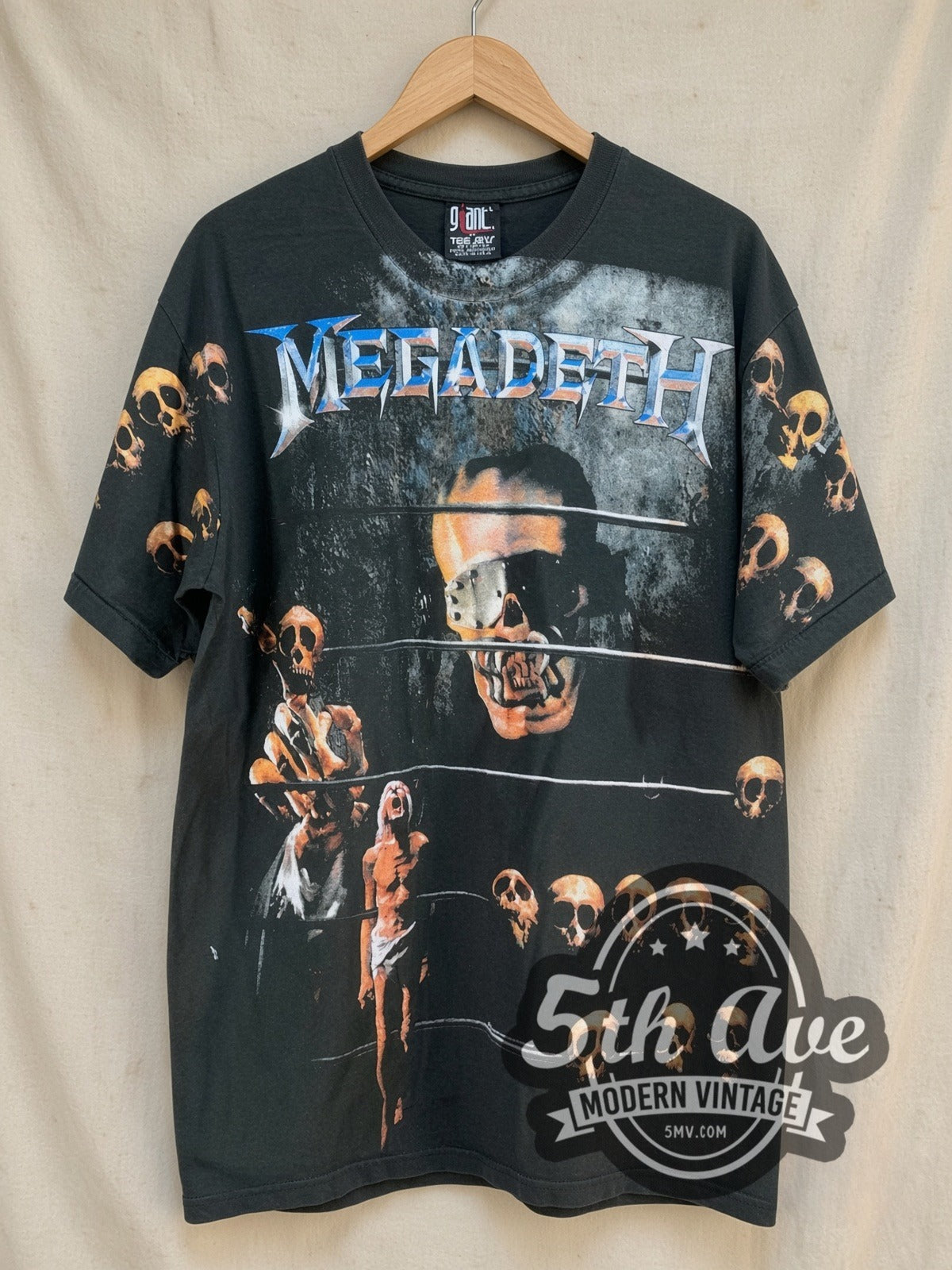 Megadeth Vic Rattlehead Multi Skull All Over Print Band T-Shirt
