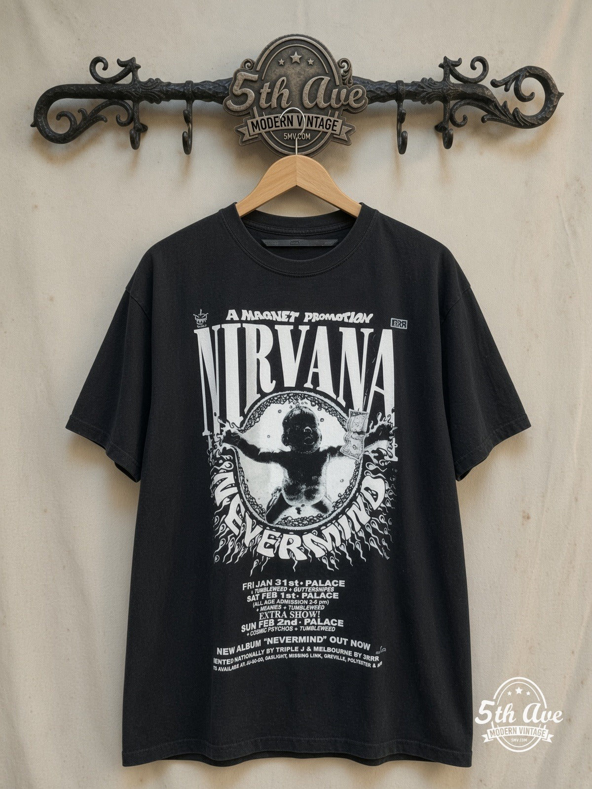 Nirvana vintage band t-shirt on rack