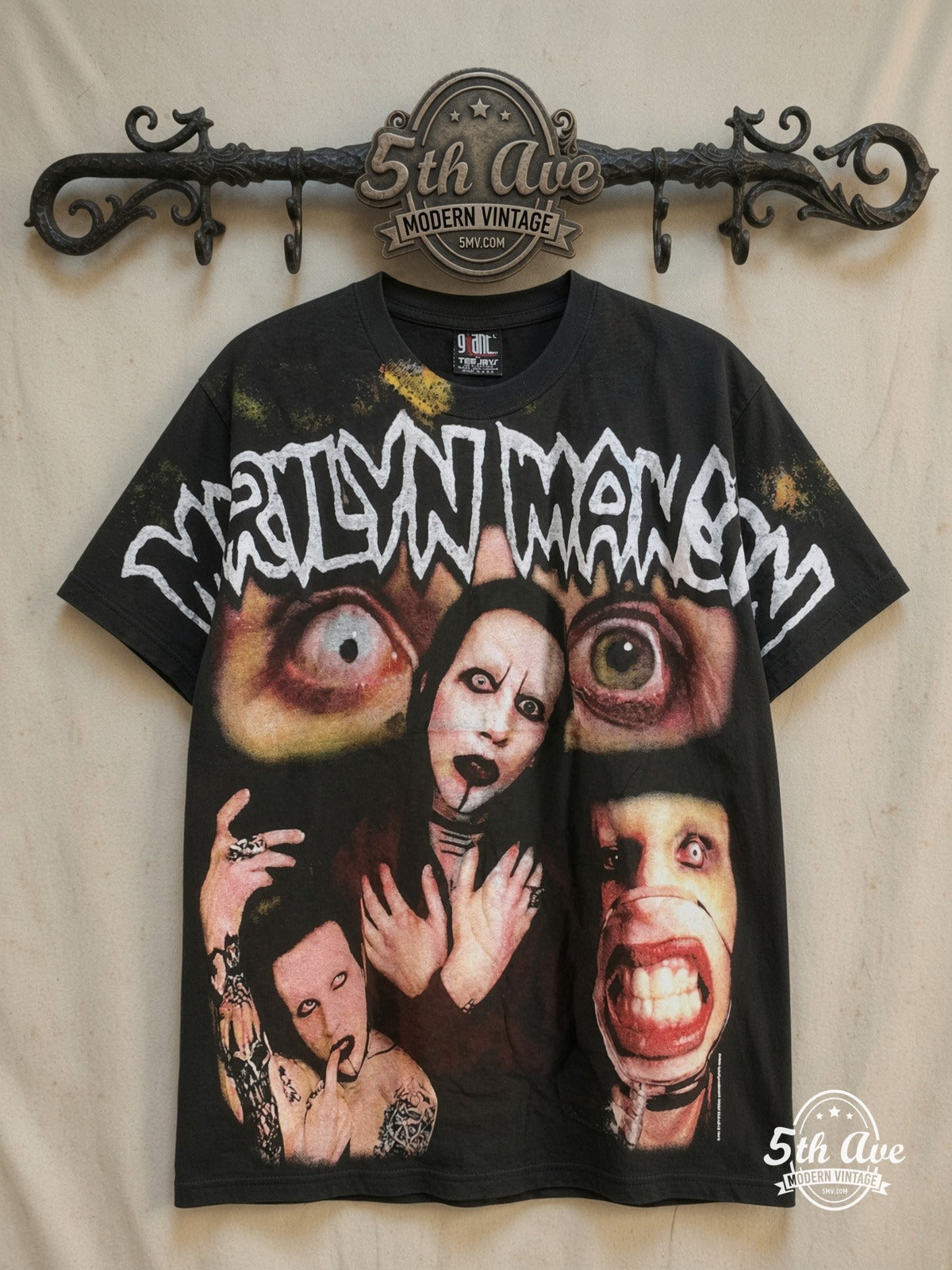 Marilyn Manson All Over Print vintage band t-shirt on rack