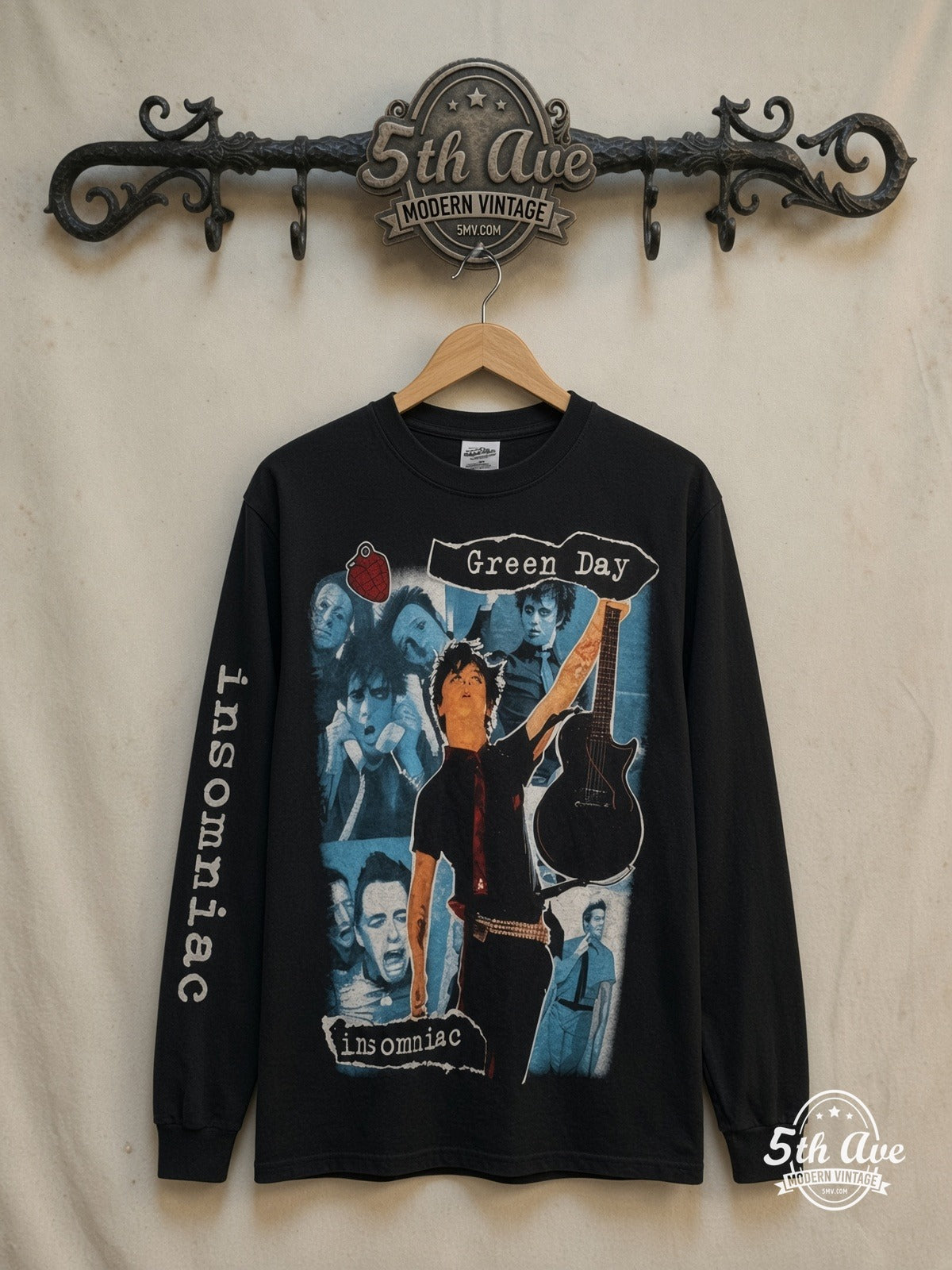 Green Day Long Sleeve long sleeve t-shirt, front view on a display rack