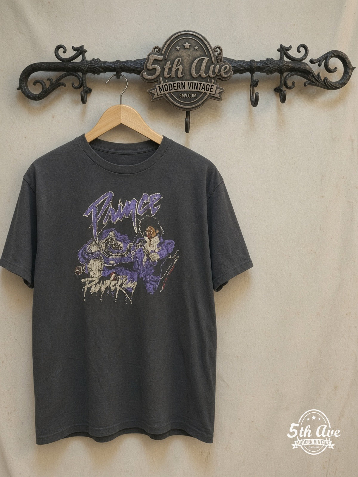 Prince Purple Rain vintage band t-shirt on rack