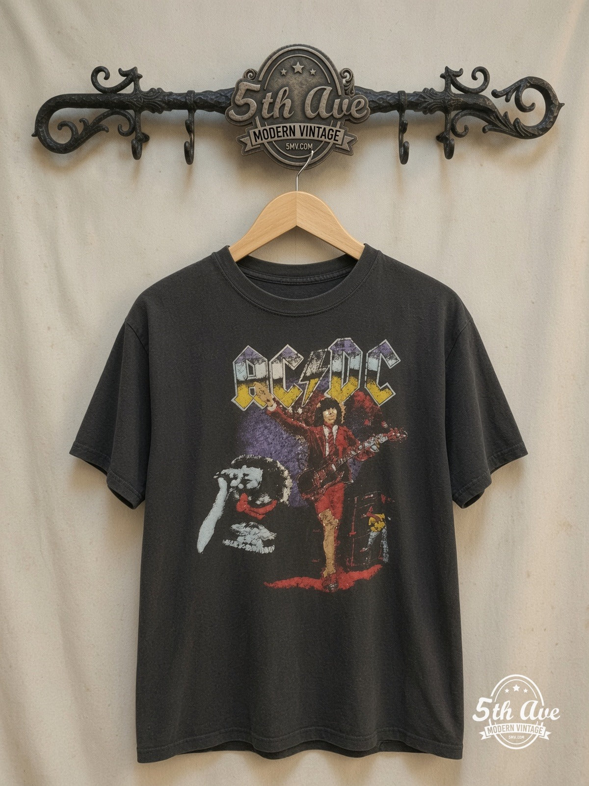 AC/DC vintage band t-shirt on rack