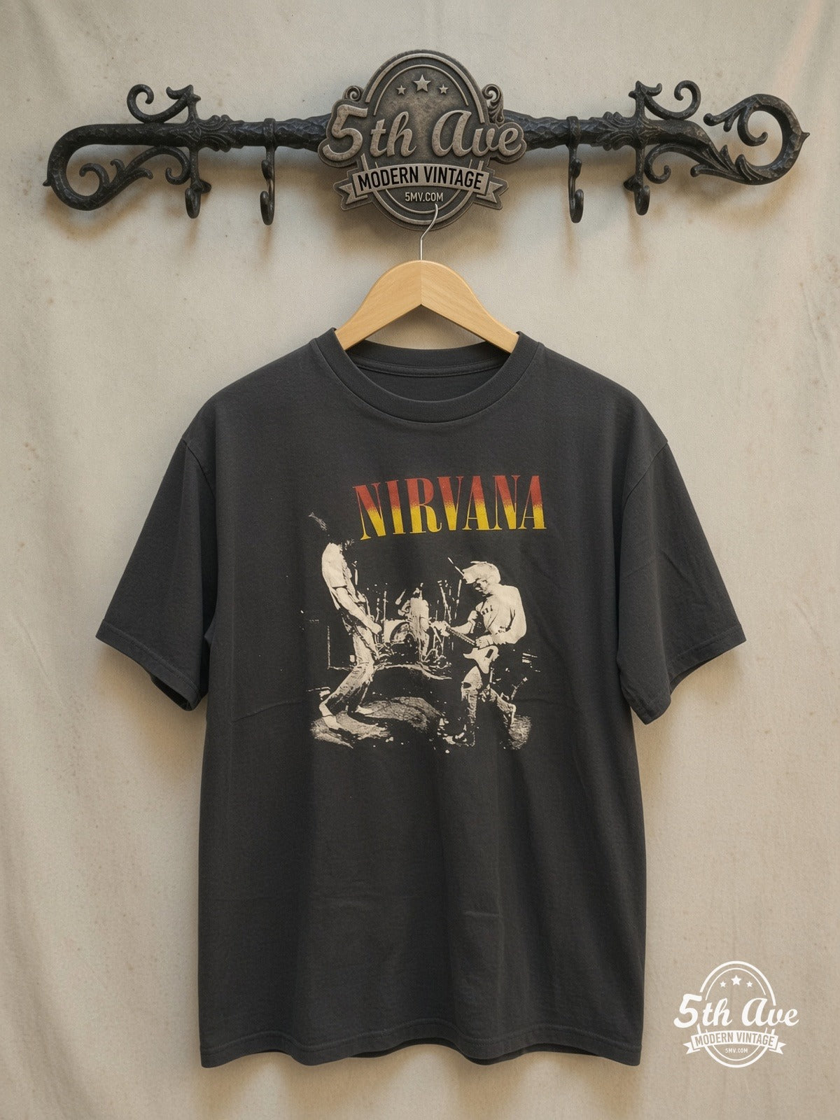 Nirvana live stage vintage band t-shirt on rack