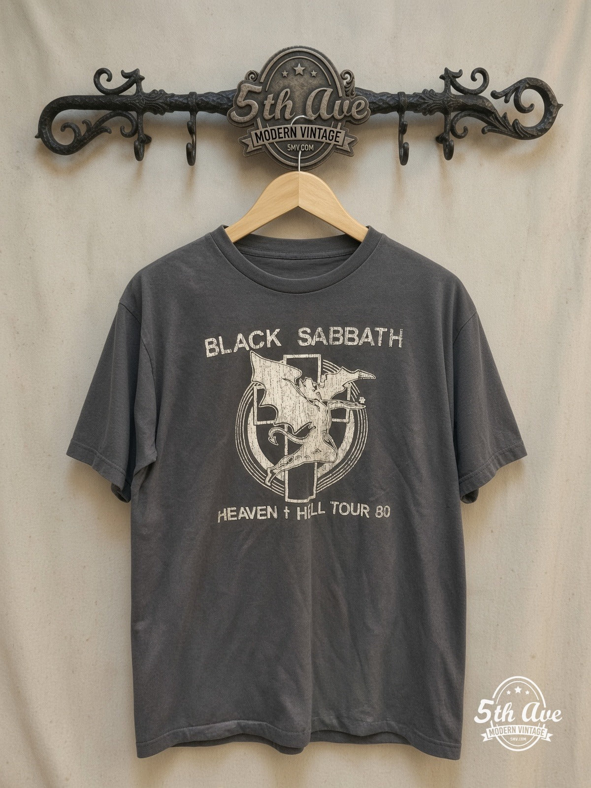 Black Sabbath vintage band t-shirt on rack