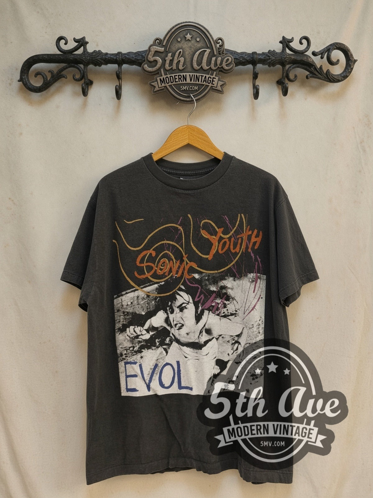 Sonic Youth Evol Tour 1986 Black Vintage Band T-Shirt