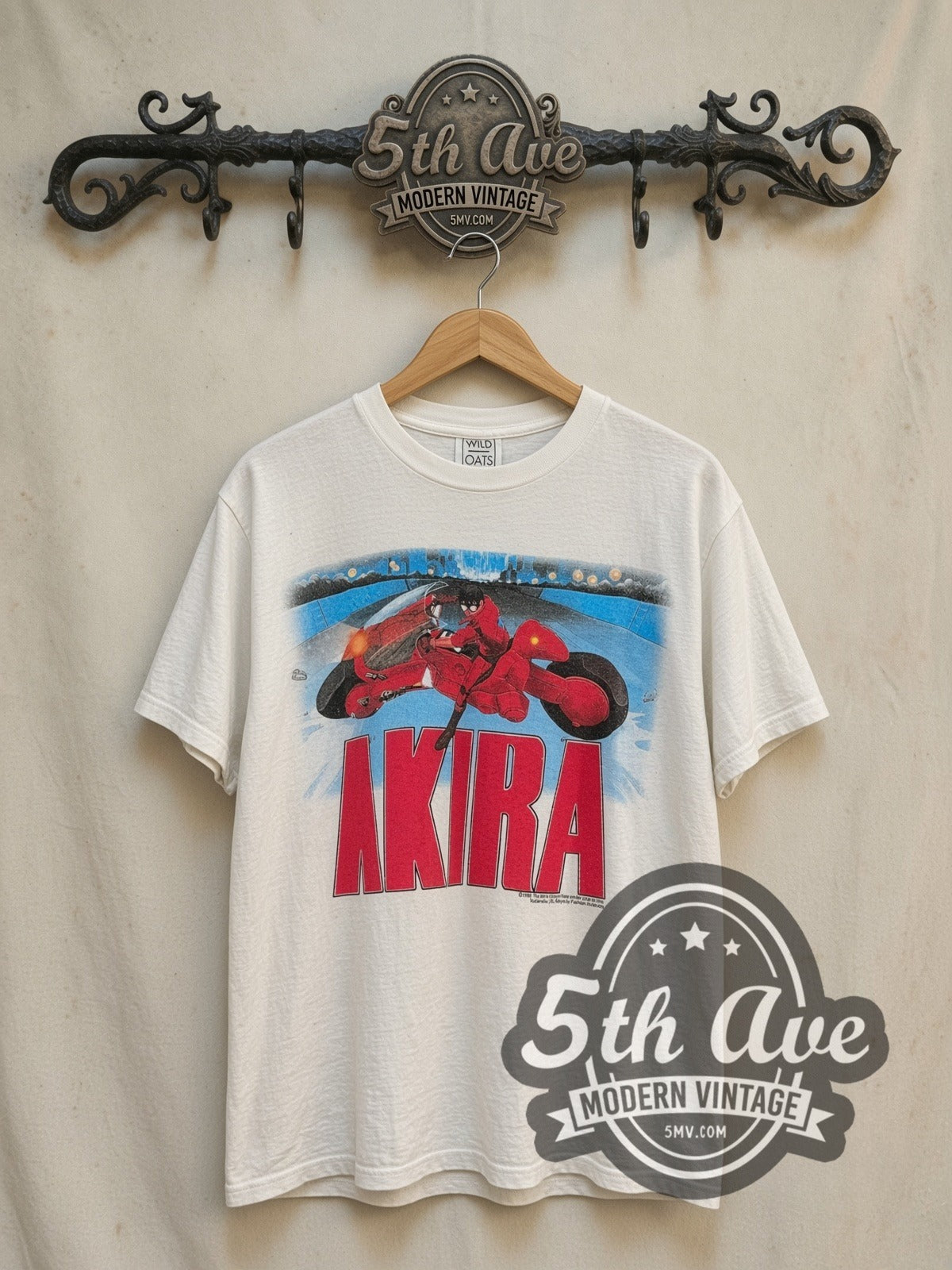 Akira Kaneda Motorcycle White Vintage Anime Tee | 5MV